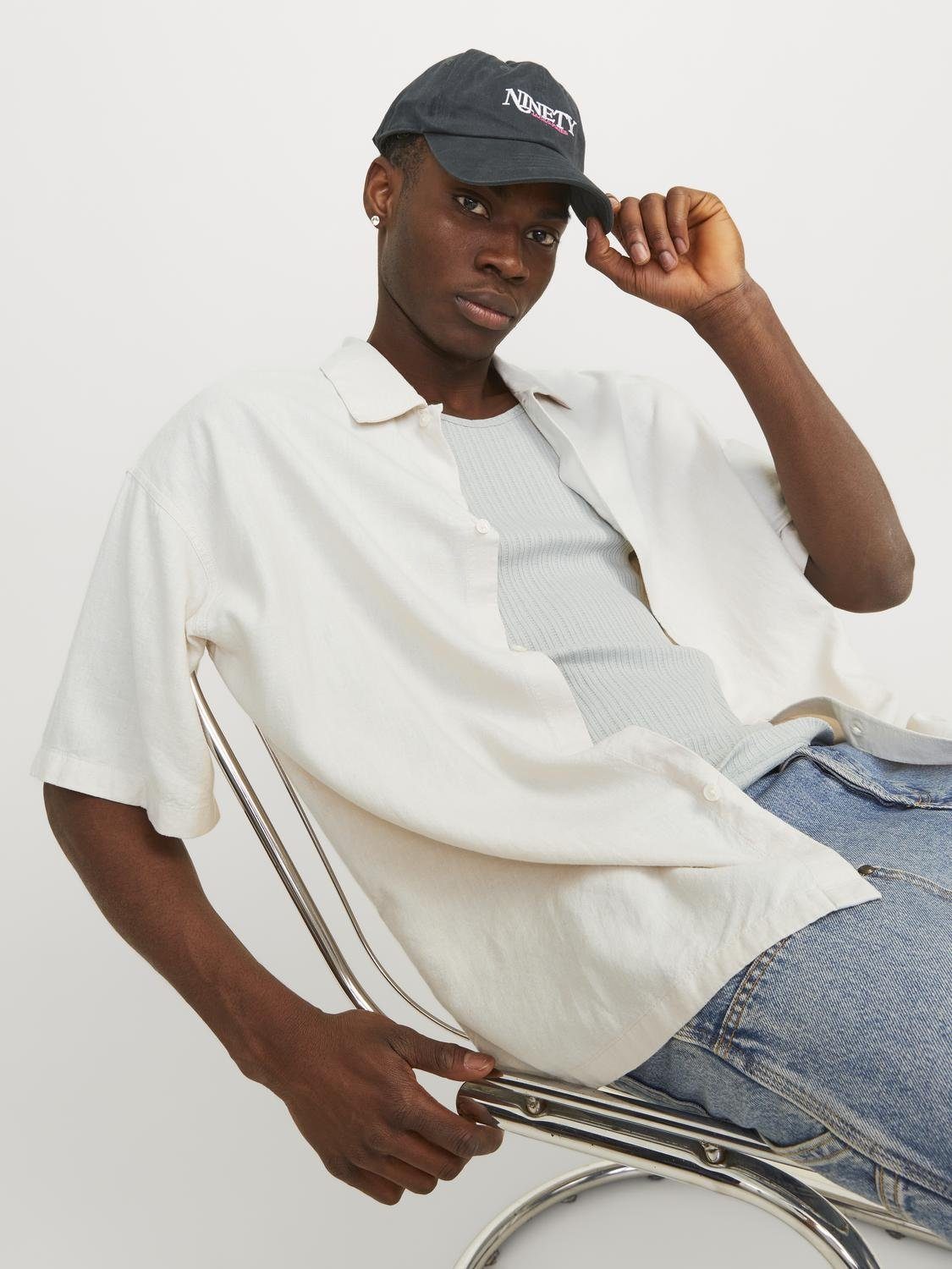 Jack & Jones Overhemd met korte mouwen JORFARO LINEN OVERSIZED SHIRT SS SN
