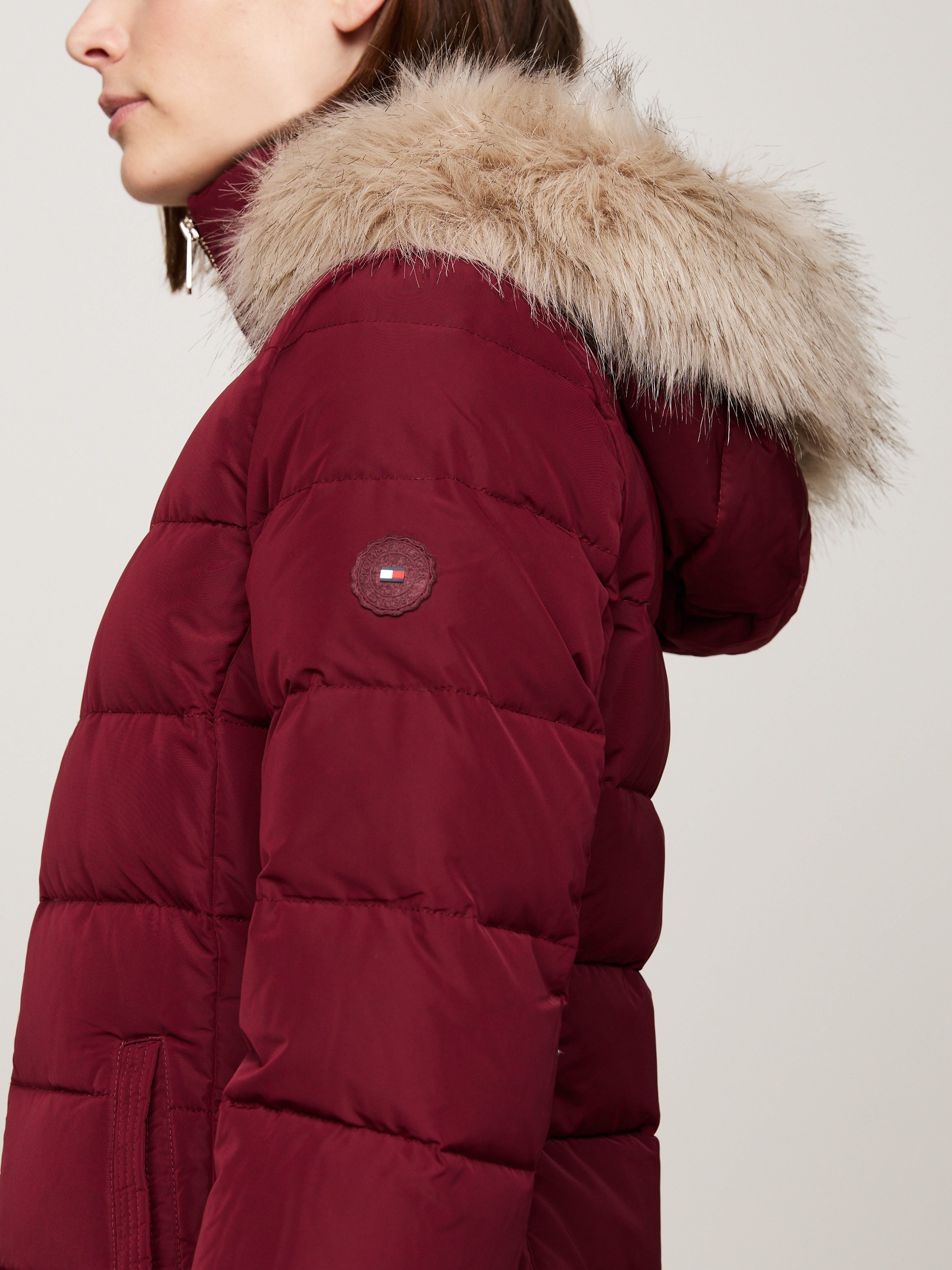 Tommy Hilfiger Gewatteerde jas HERITAGE DOWN TYRA COAT WITH FUR