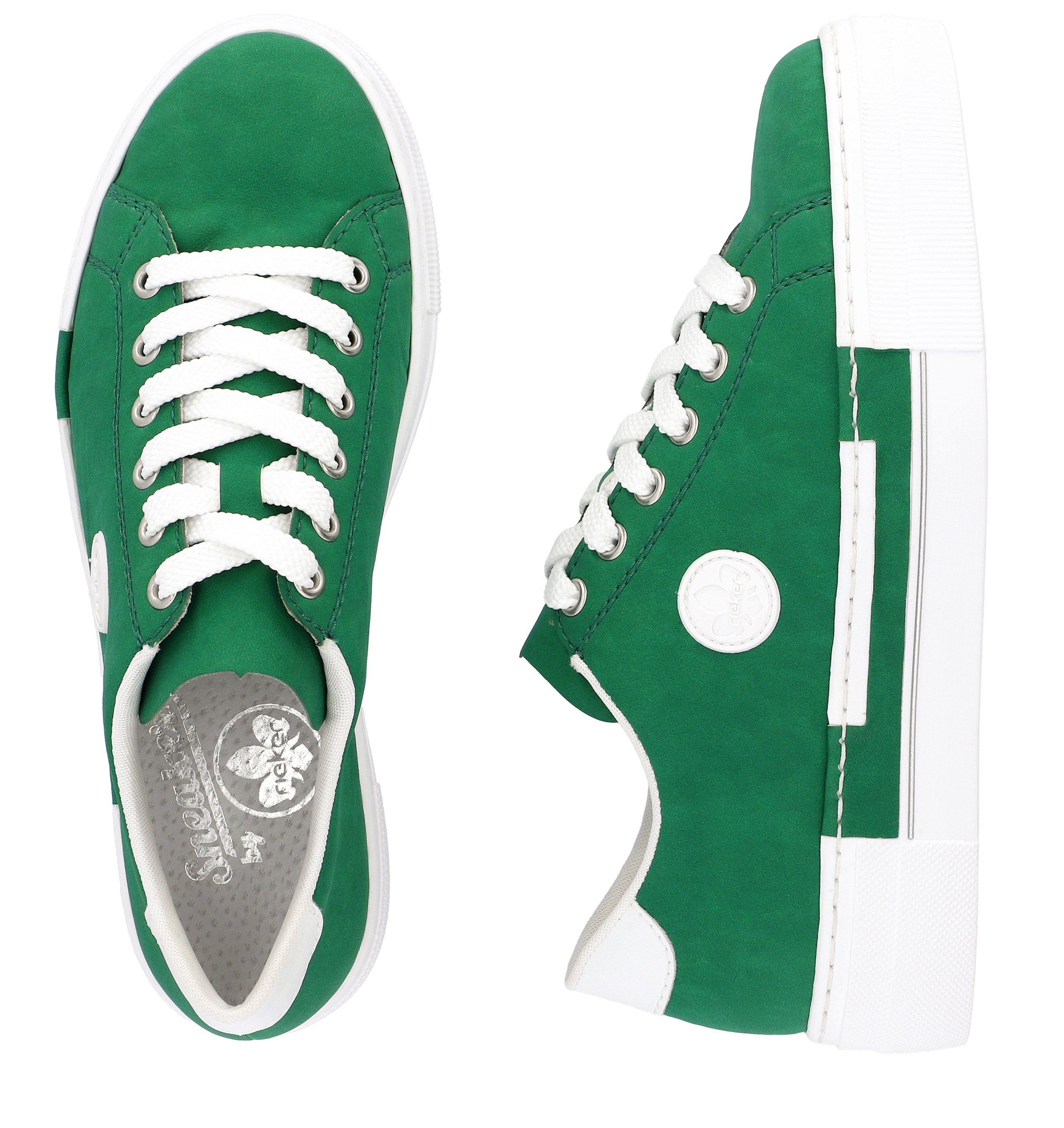 Rieker Sneakers vrijetijdsschoen, lage schoen, veterschoen met plateauzool