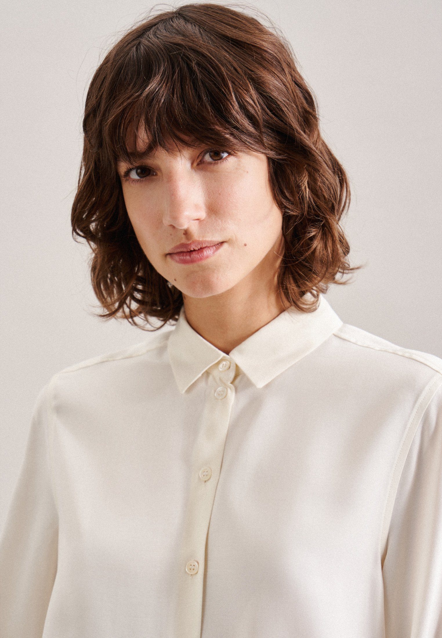 seidensticker Overhemdblouse Lange mouwen kraag uni
