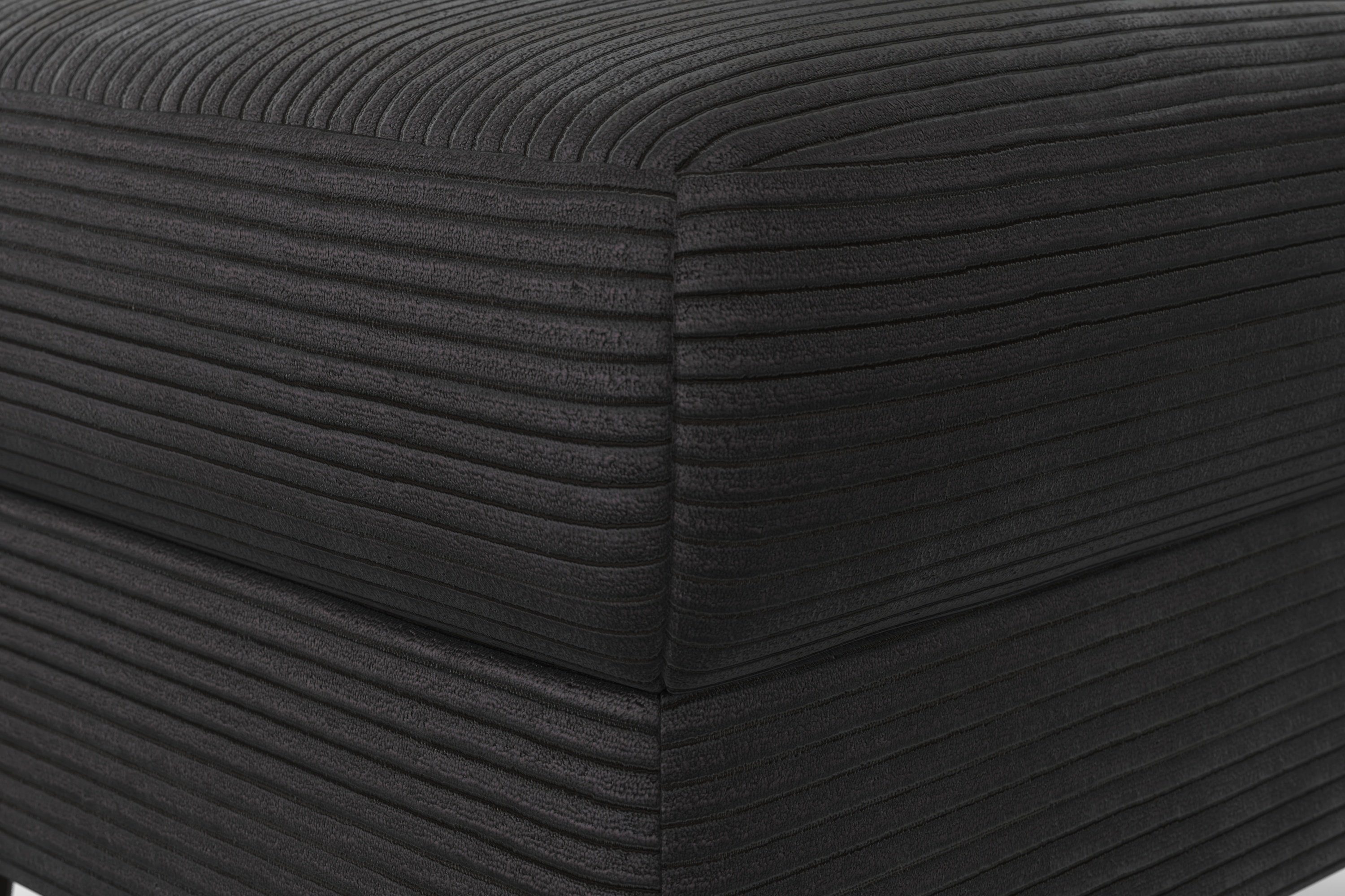Home affaire Hocker Summer met bergruimte, cord-bekleding, wengékleurige houten poten