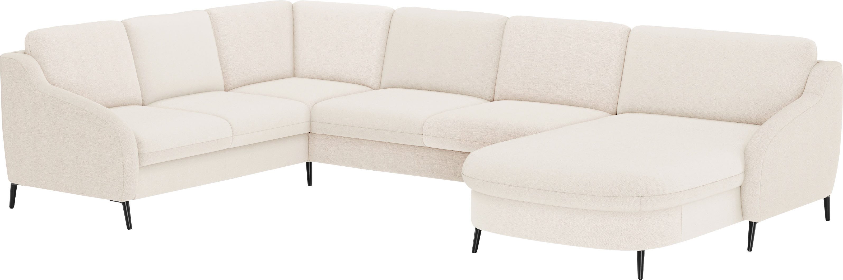 sit&more Zithoek Soul U-model optioneel met bedfunctie en bedlade of lade
