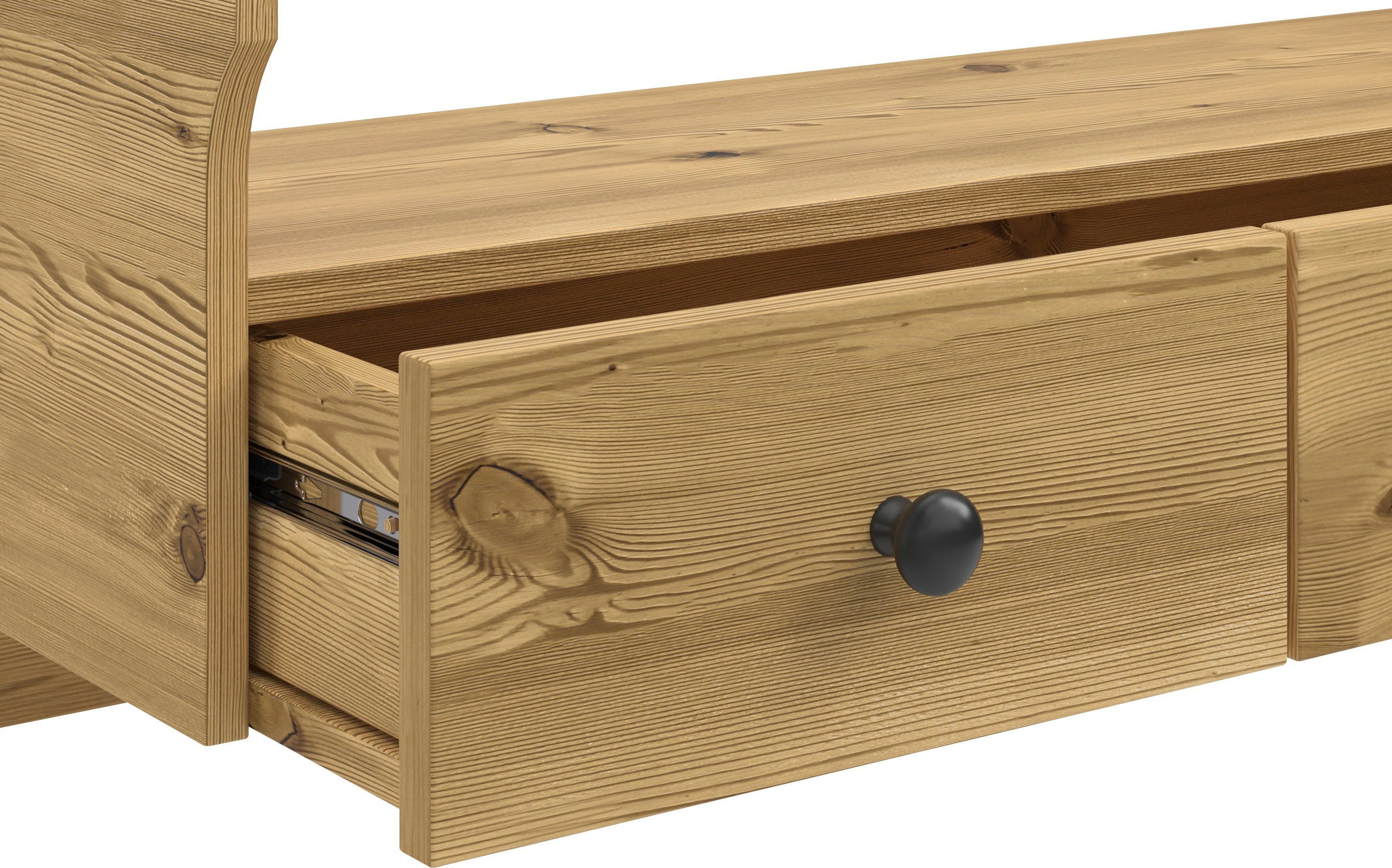 Kochstation Keukenrek KS-Osby Massief grenen, breedte 100 cm, 1 lade, 6 metalen haken (1 stuk)