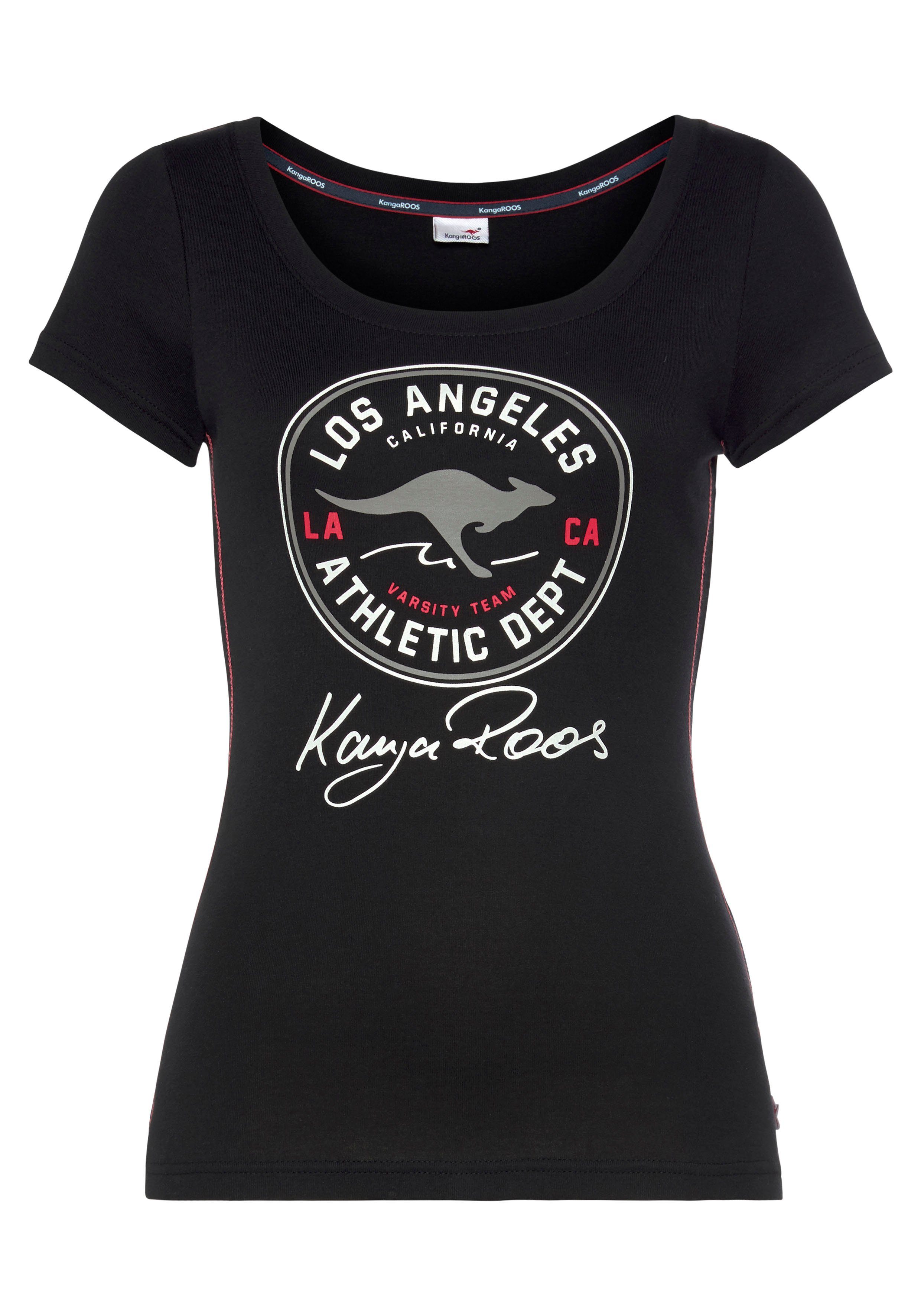 KangaROOS T-shirt Korte mouwen, zeer figuurvolgend, in vintage-ontwerp, ronde hals