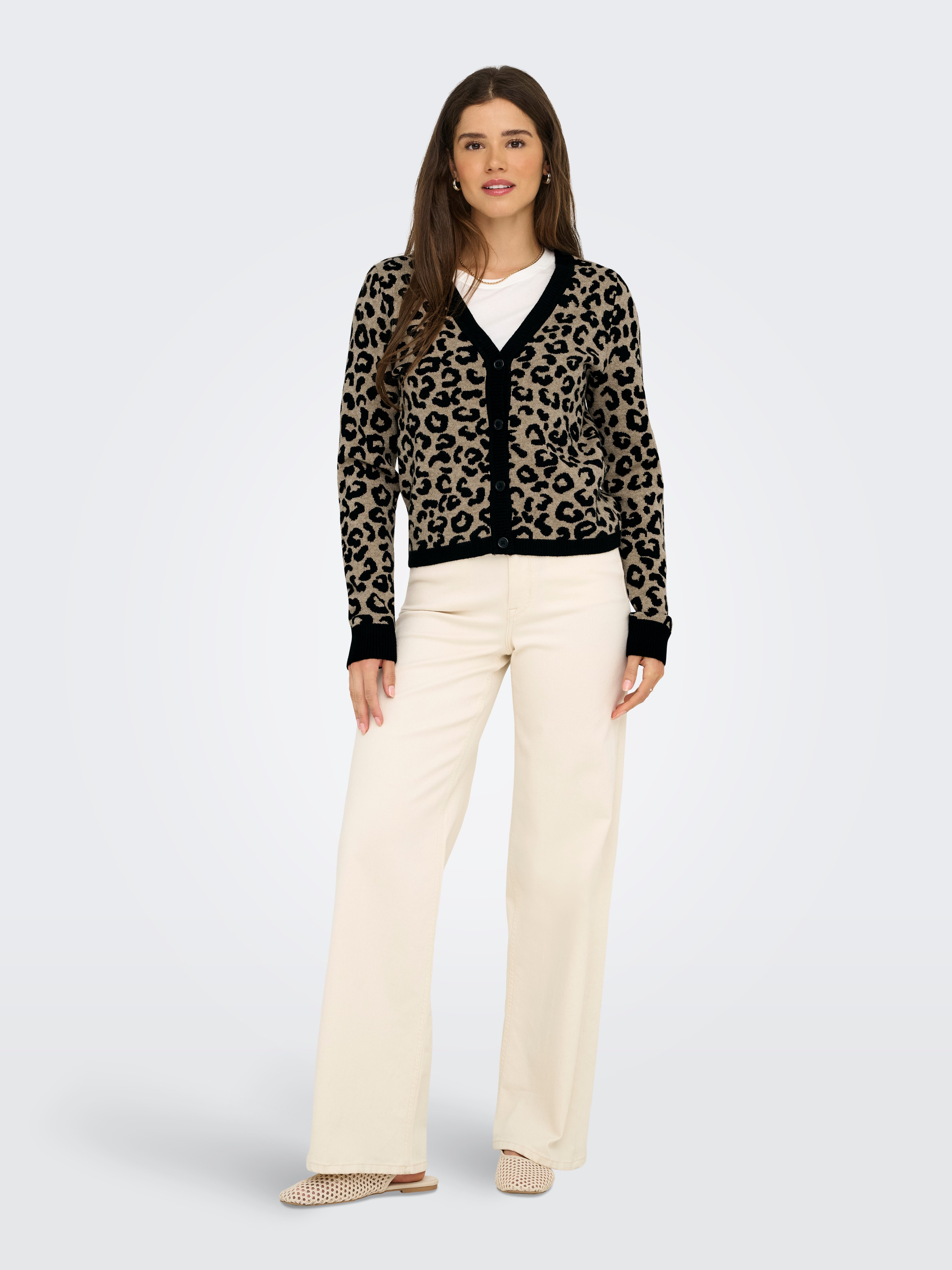 Only Vest ONLLEO LS V-NECK CARDIGAN KNT NOOS