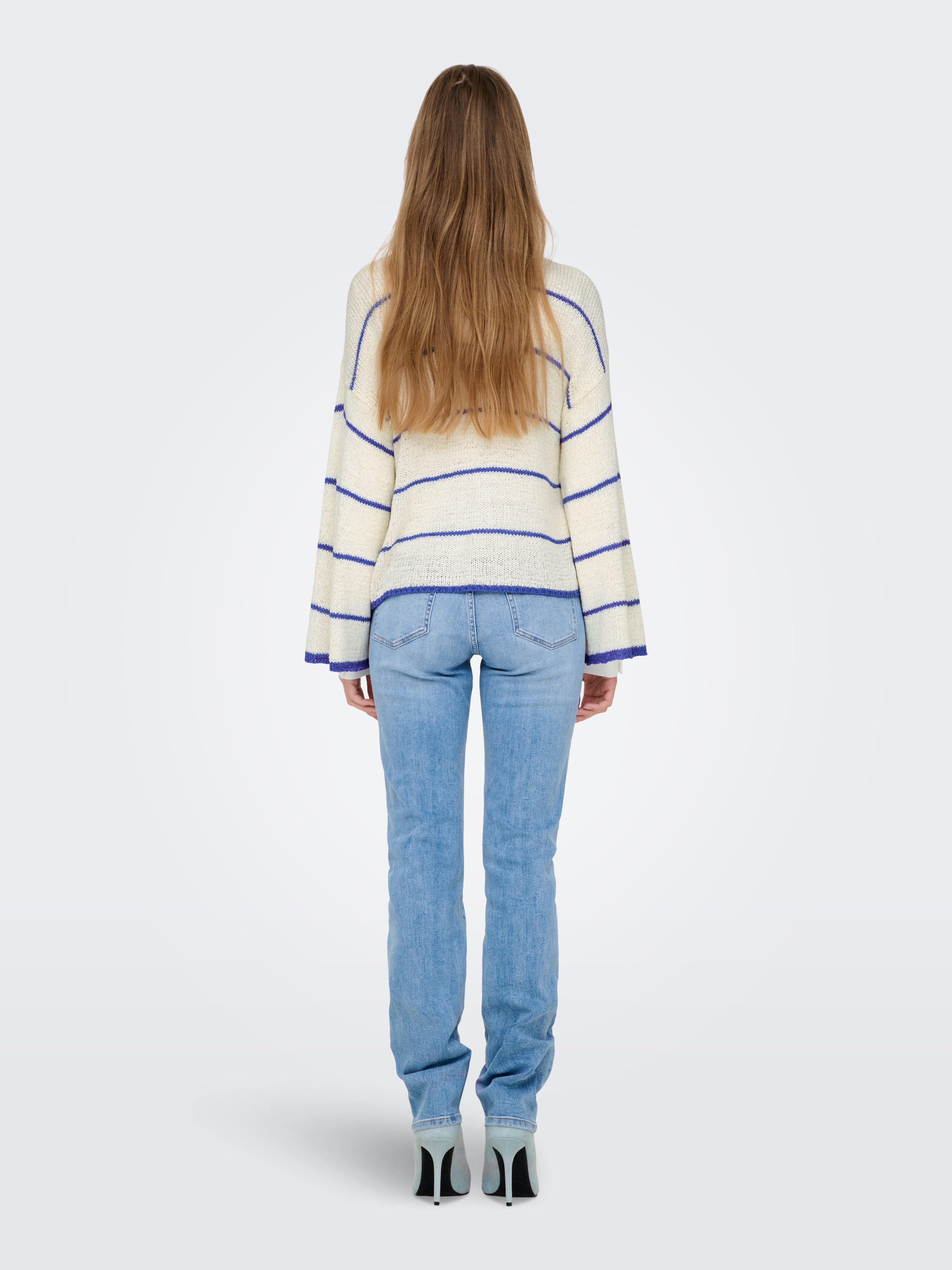 Only Trui met ronde hals ONLGEENA 7/8 STRIPE O-NECK KNT NCA