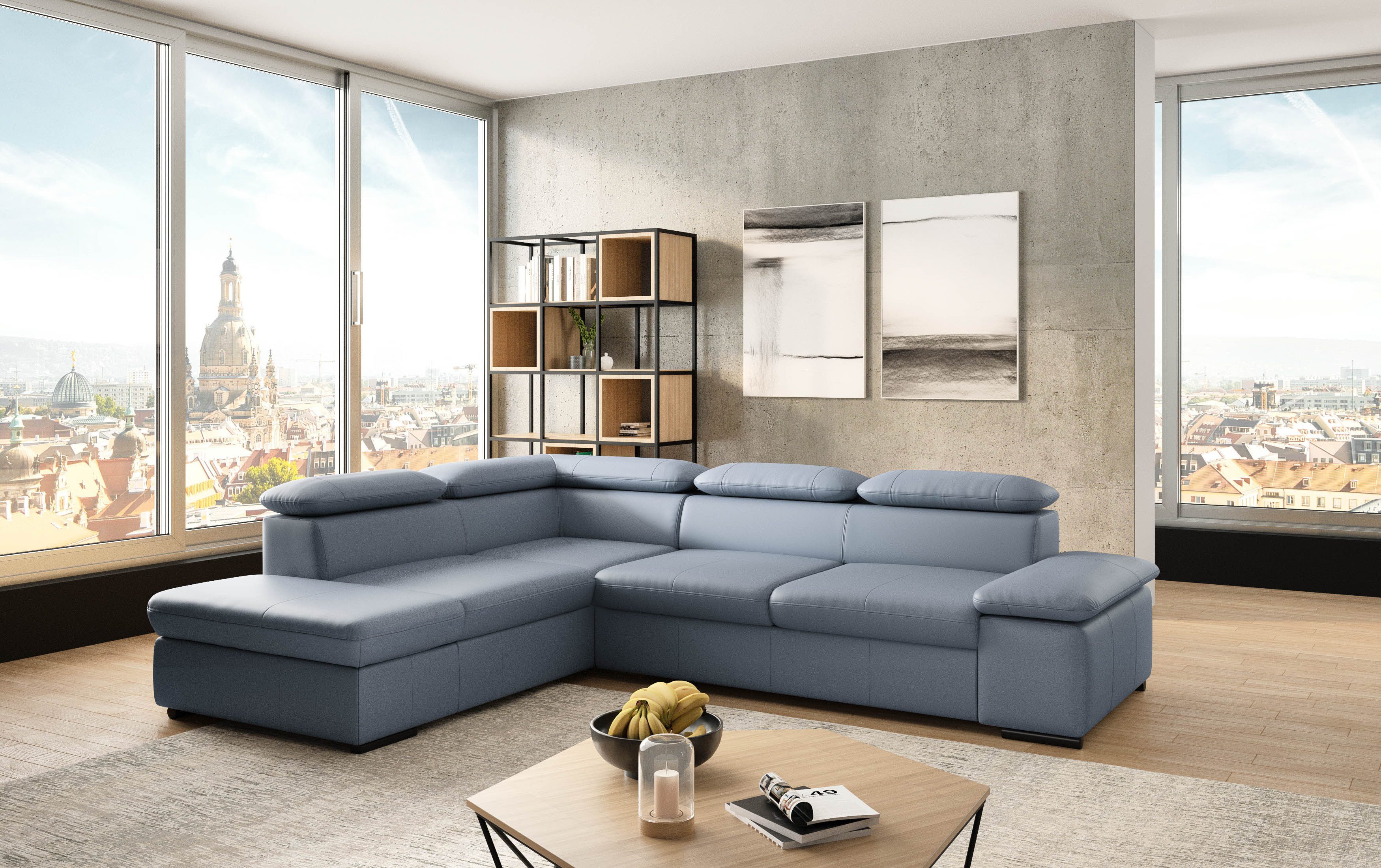 sit&more Hoekbank Alcudia L-vorm met armverstelling, optionele hoofdeindverstelling en bedfunctie
