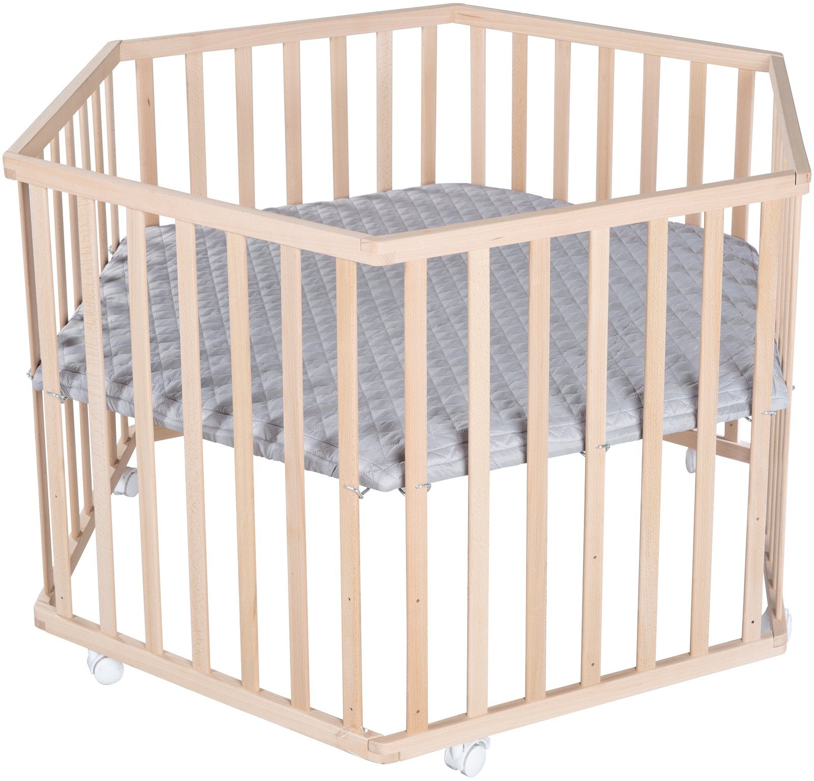 Roba® Box Stijl, beuken, 6-hoekig met beschermend inzetstuk en hoofdbeschermer