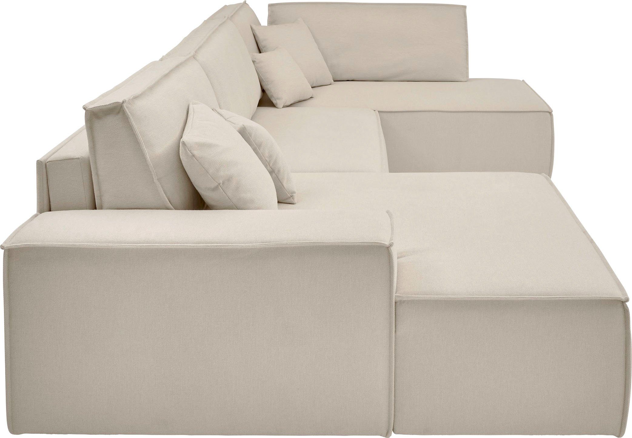 andas Zithoek FINNLEY U-model XXL 329 cm, bedbank, slaapfunctie m. bedkist