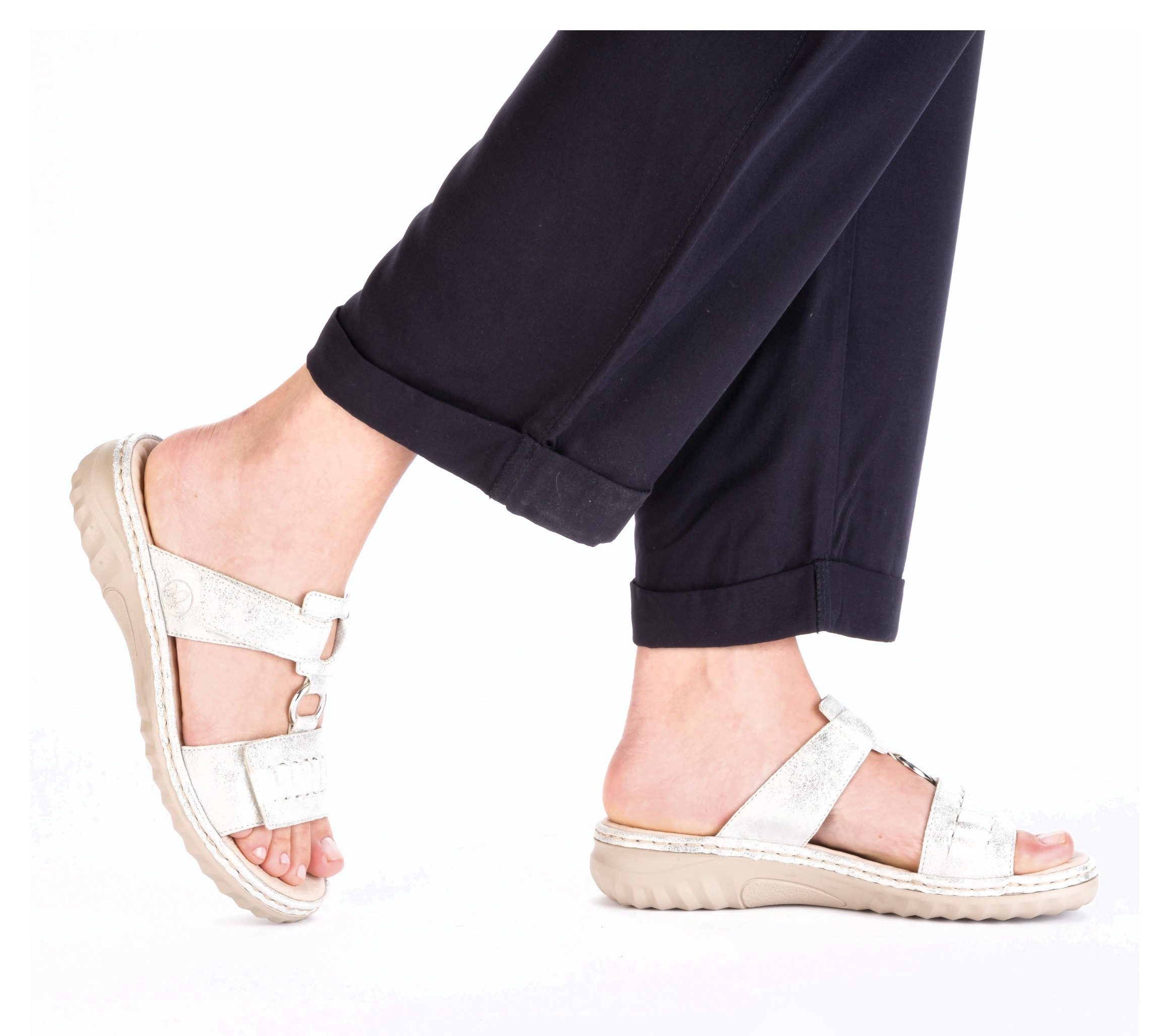 Rieker Slippers , zomerschoen, strandschoen met verstelbare klittenbandsluitingen