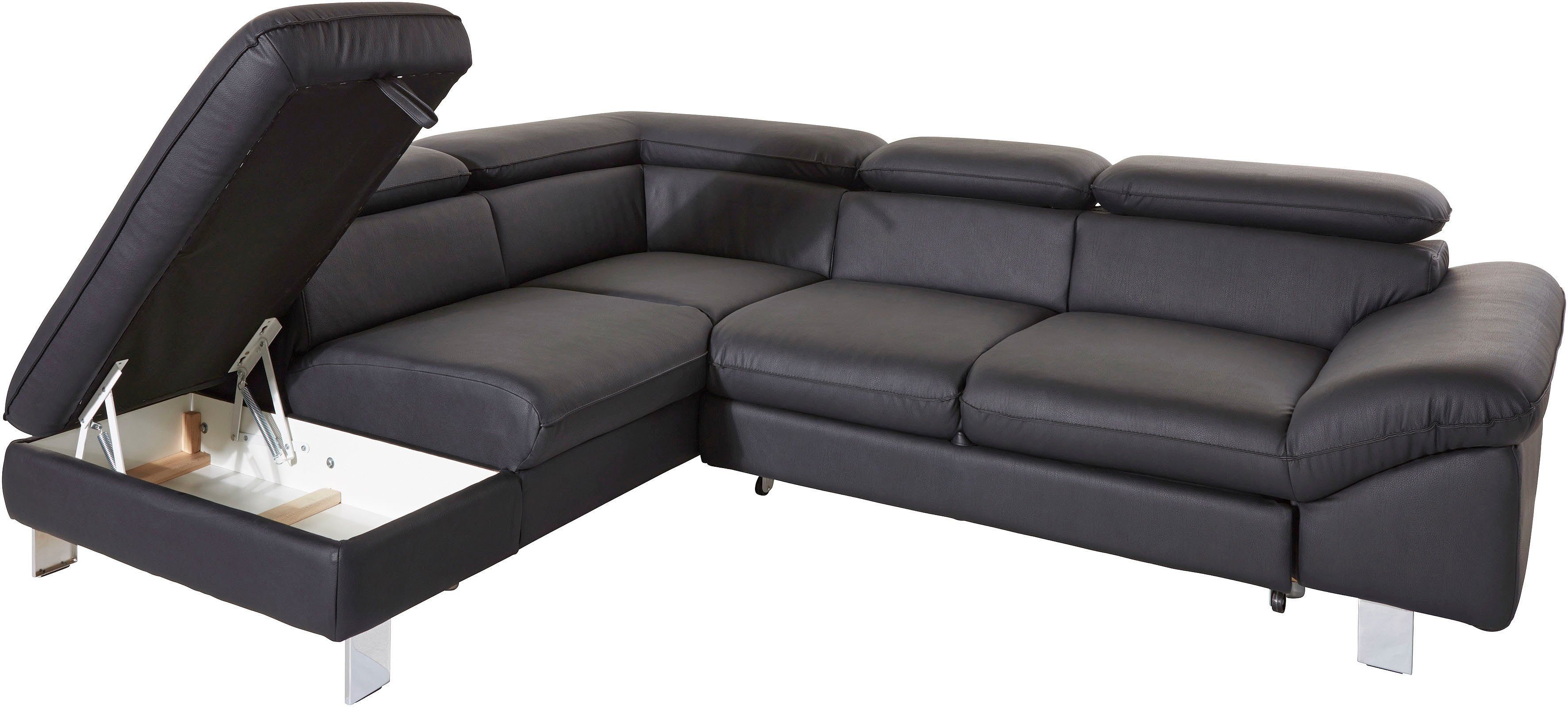 COTTA Zithoek Driver L-vorm Set bestaande uit: hoekbank met hoofdverstelling & hocker (set)