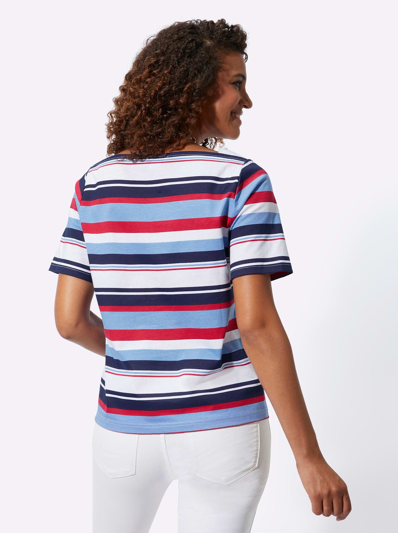 Casual Looks Shirt met korte mouwen Gestreept shirt (1-delig)