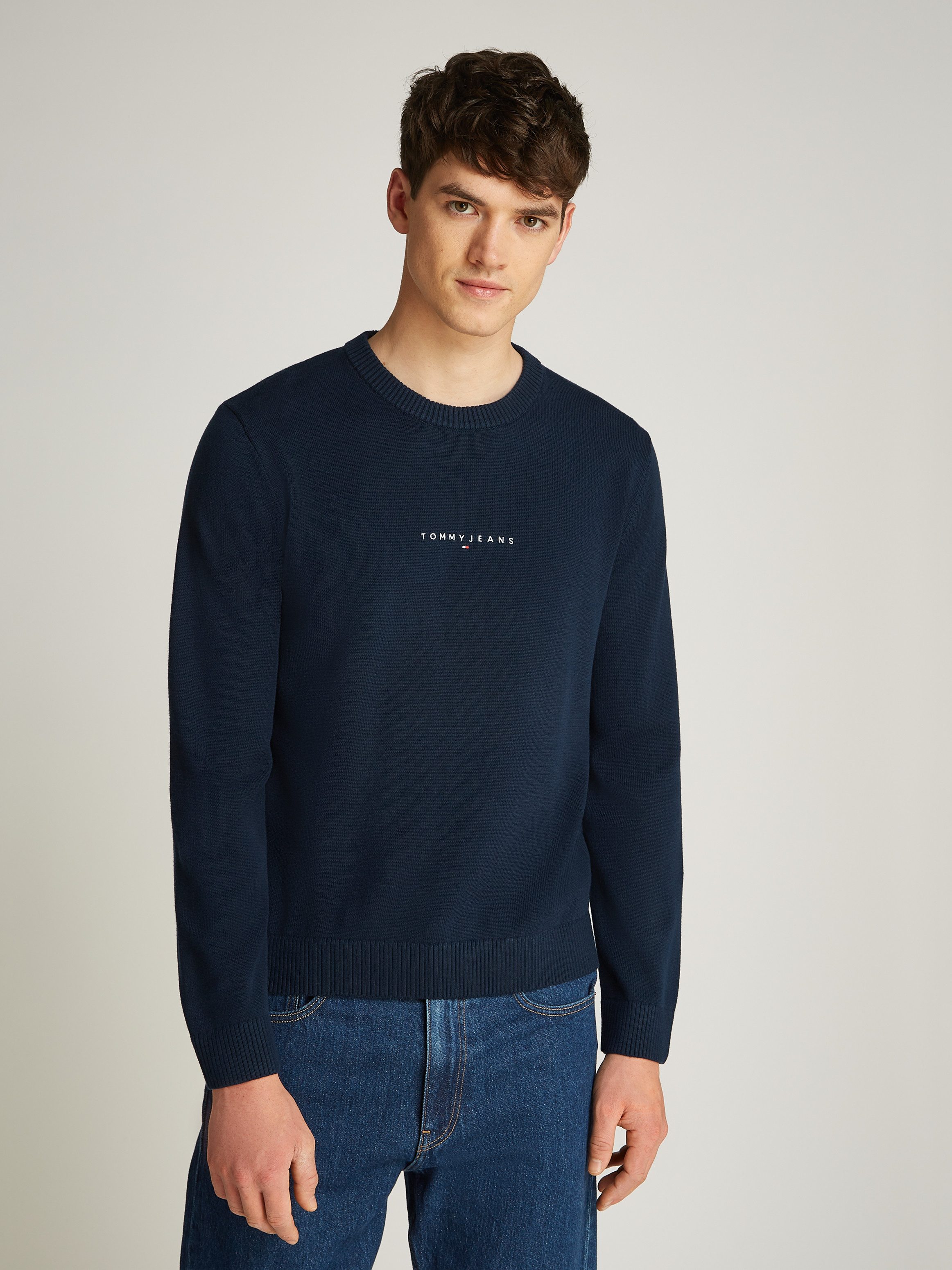 TOMMY JEANS Gebreide trui TJM LINEAR SMALL CHEST SWEATER