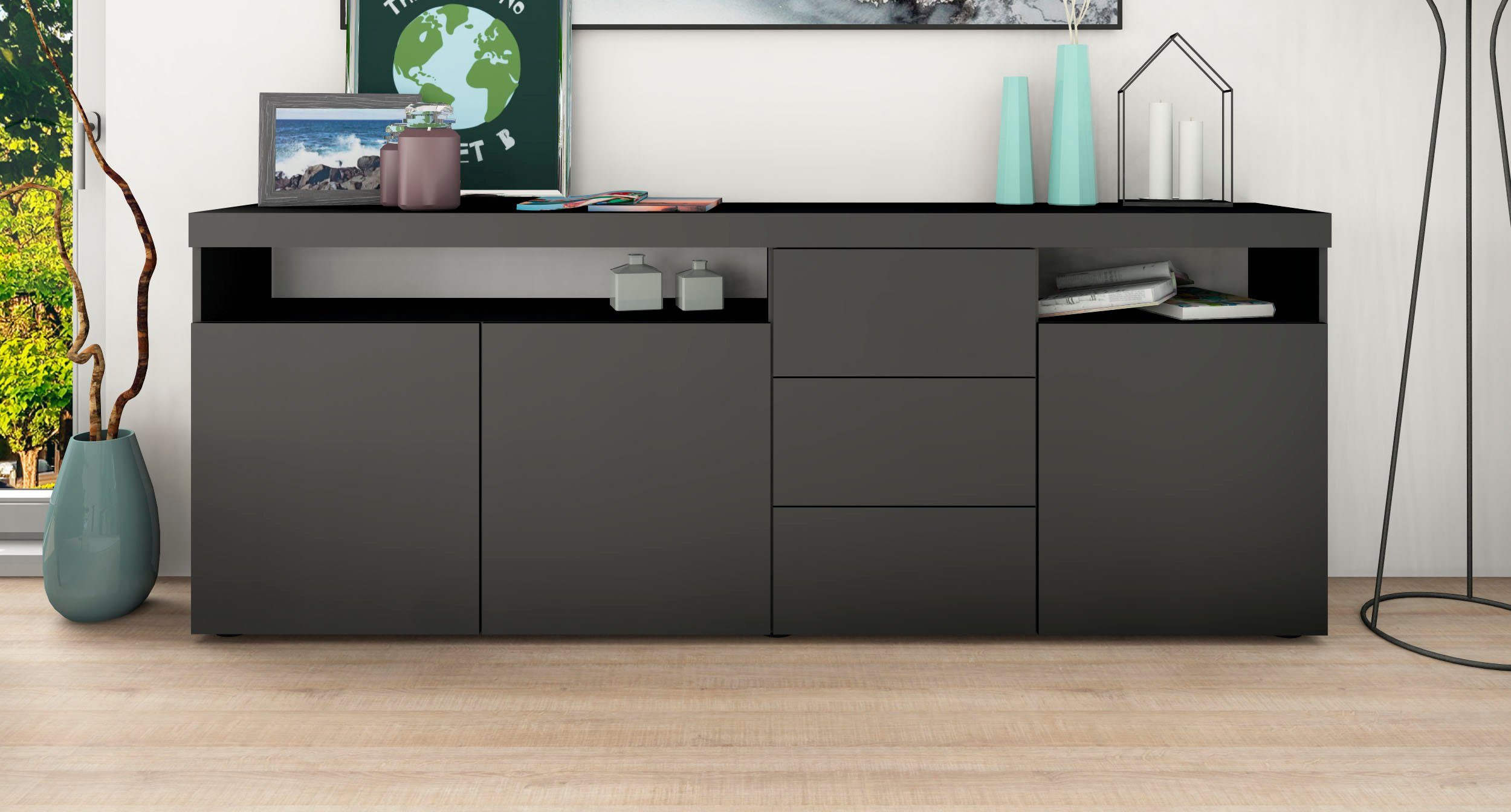 borchardt Möbel Dressoir Kaapstad Breedte 200 cm met 3 lades