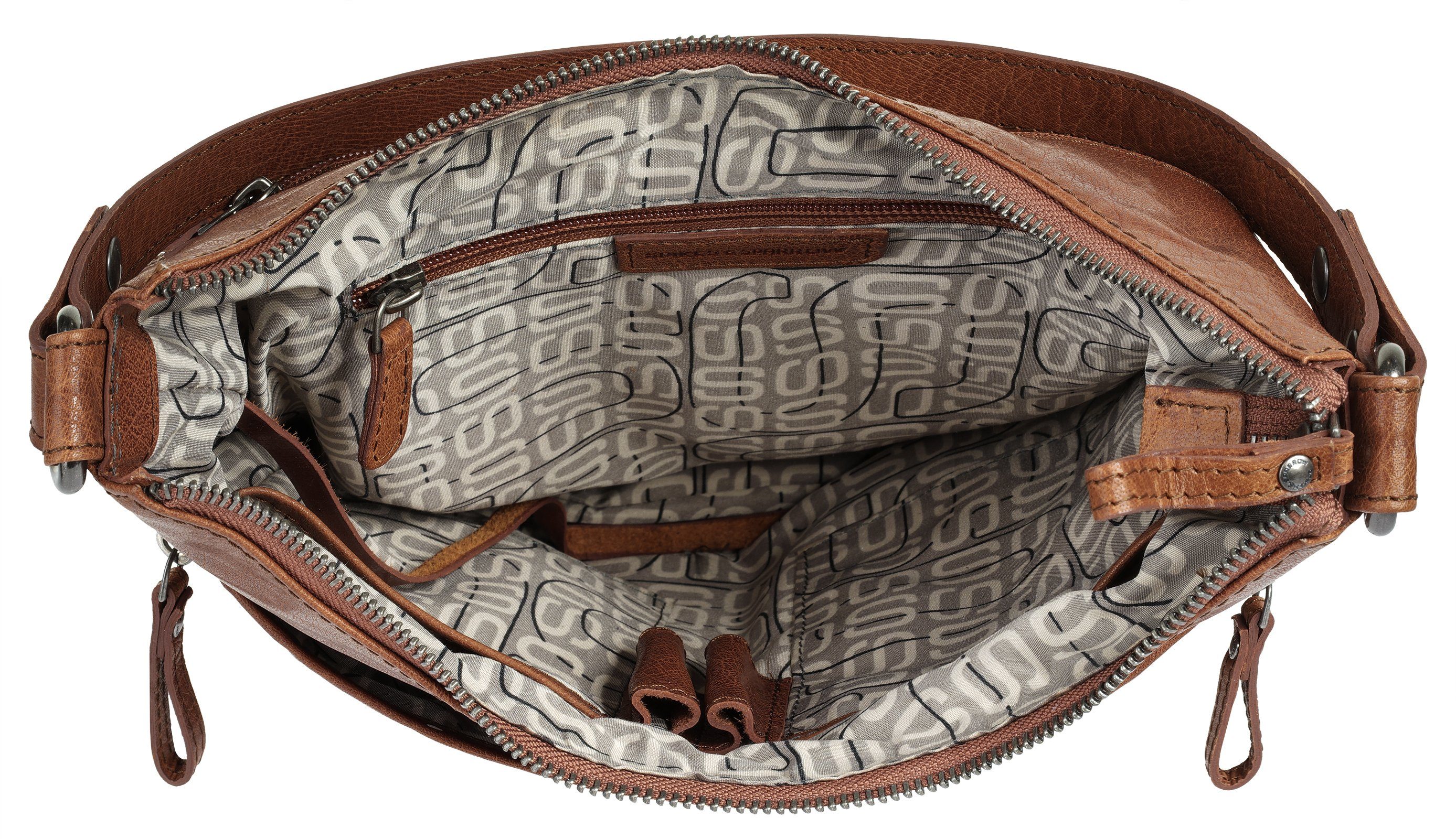 Spikes & Sparrow Schoudertas echt leder
