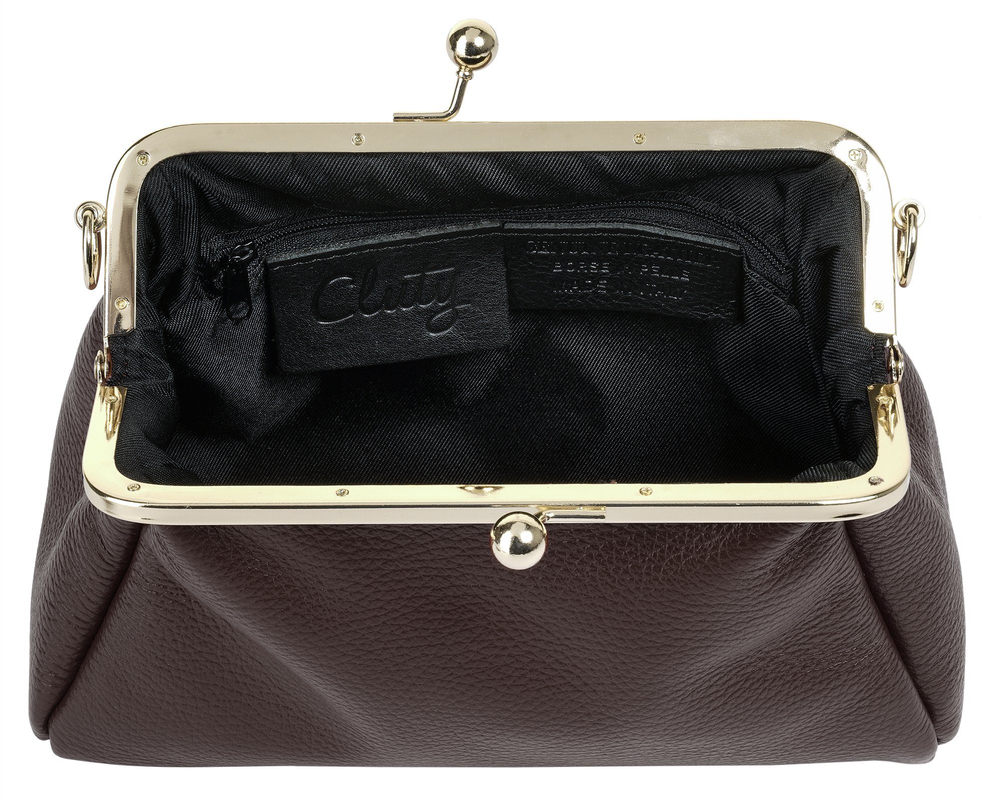 Cluty Avondtasje echt leer, made in italy