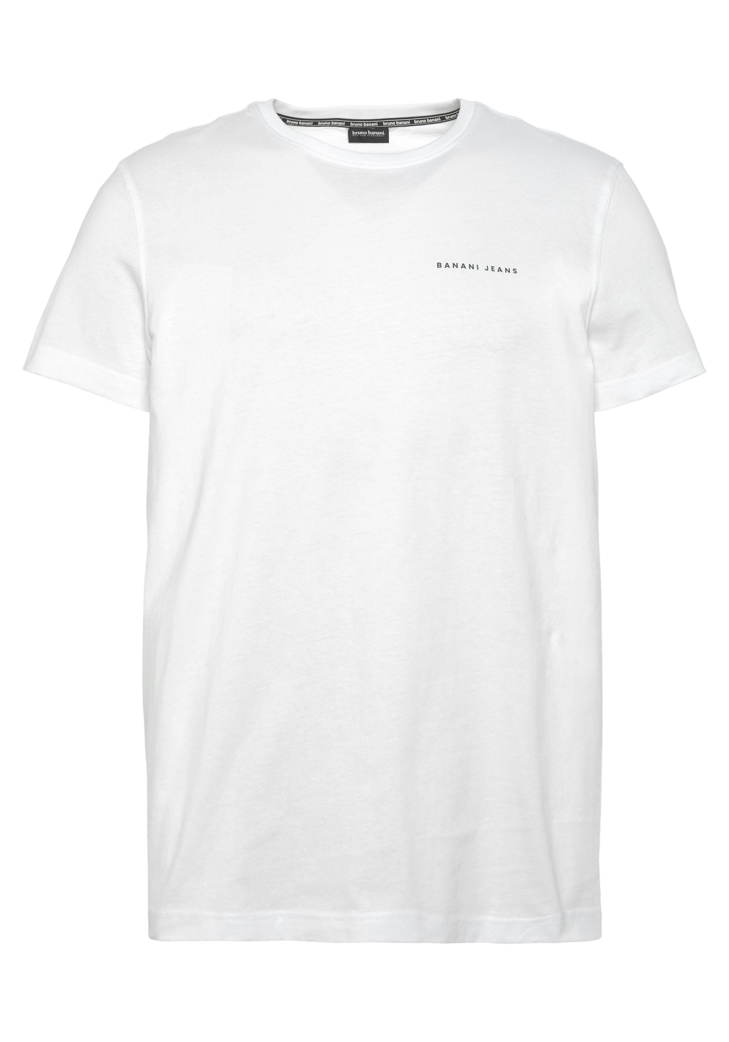 Bruno Banani T-shirt smal gesneden, met print, ronde hals, van katoen