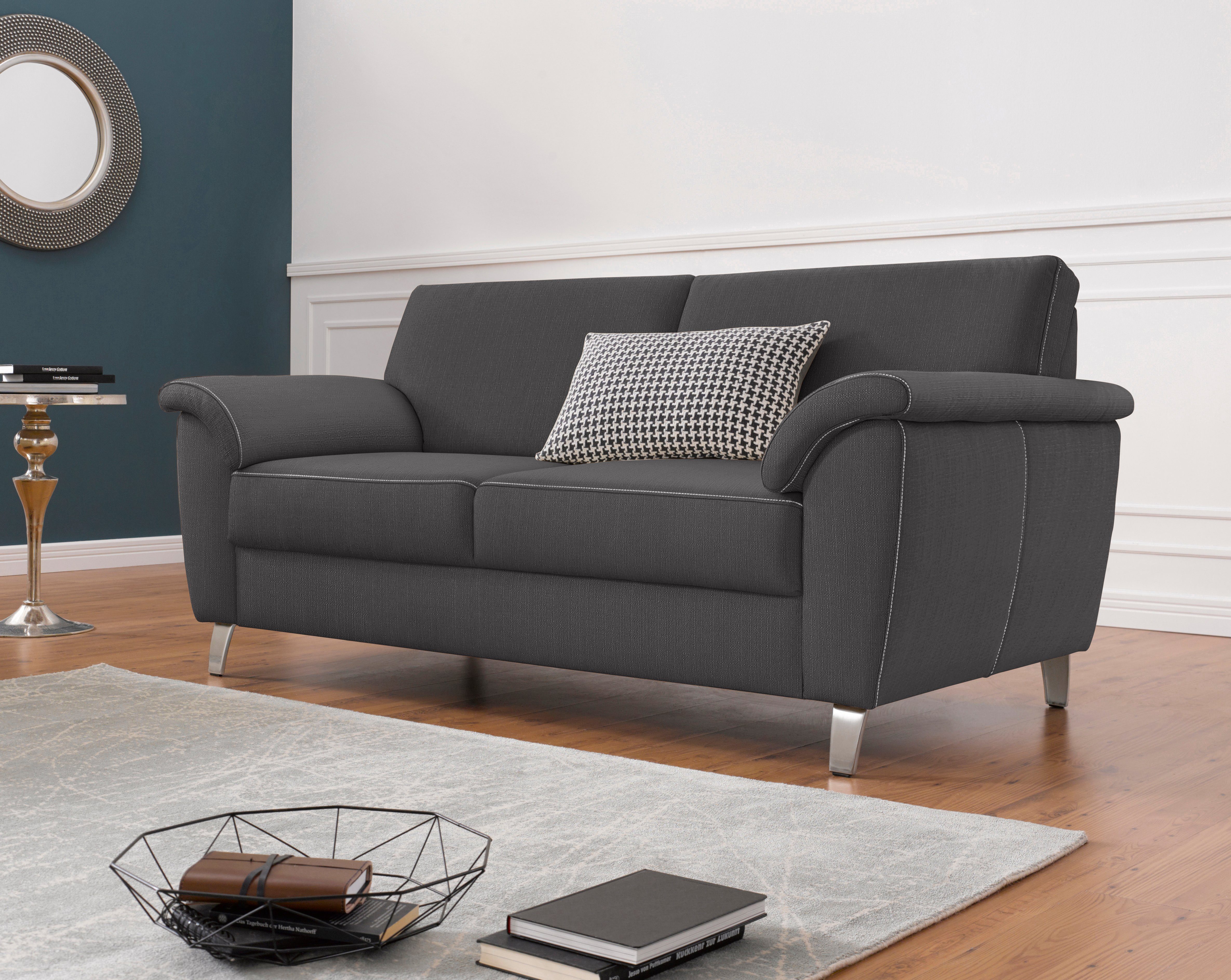 sit&more 2,5-zitsbank Texel inclusief binnenvering grijs, 2-zitsbanken