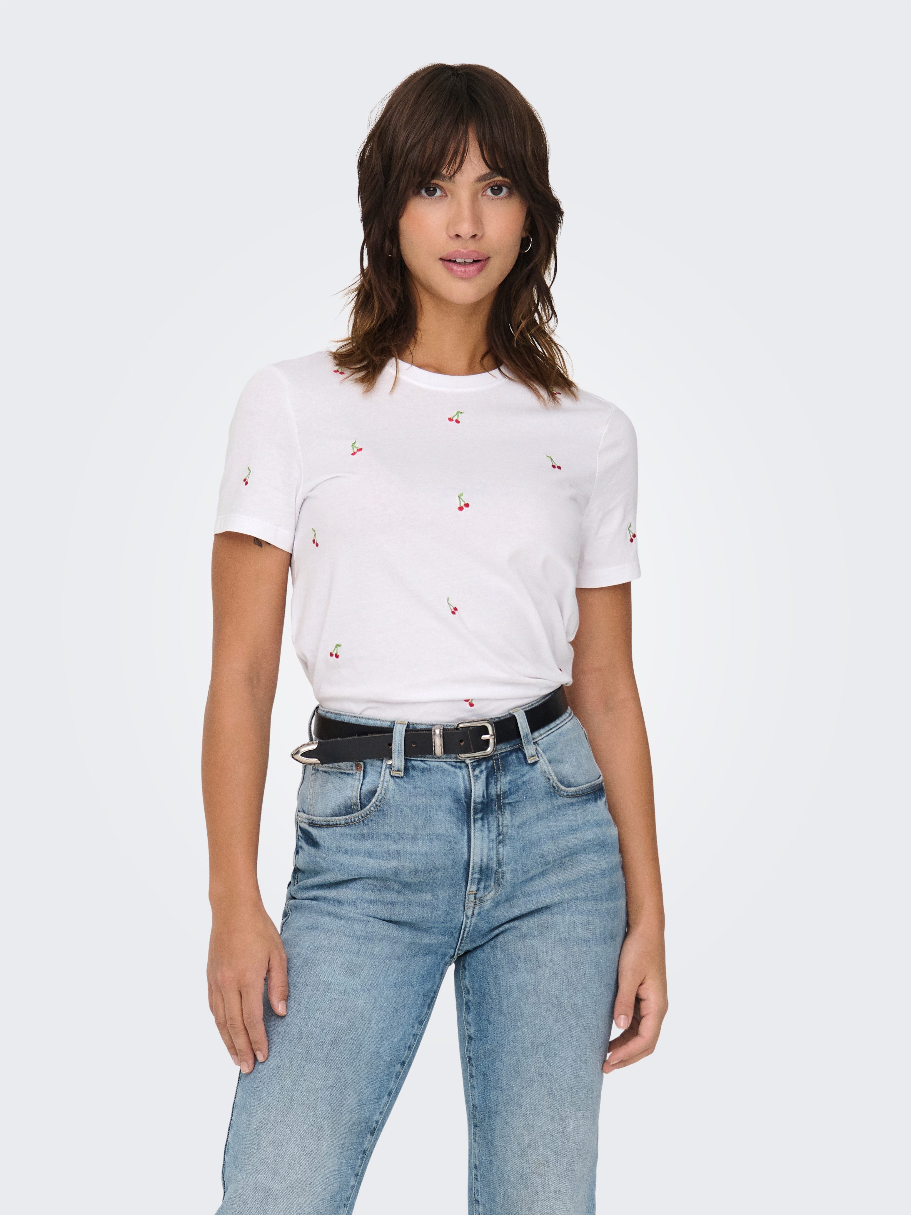 Only Shirt met korte mouwen ONLKETTY LIFE S/S O-NECK TOP JRS NOOS