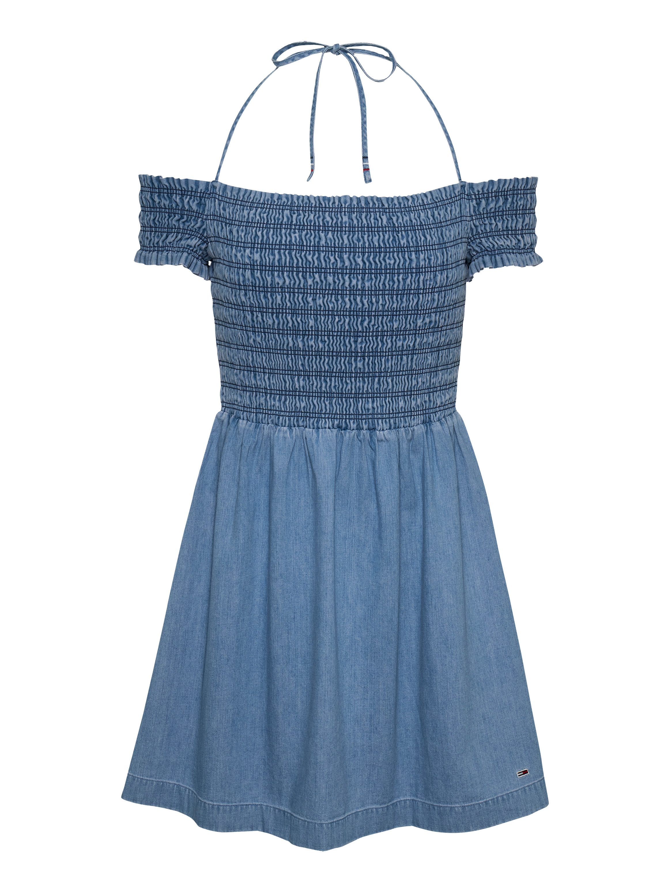 TOMMY JEANS Midi-jurk TJW CHAMBRAY FIT & FLARE DRESS