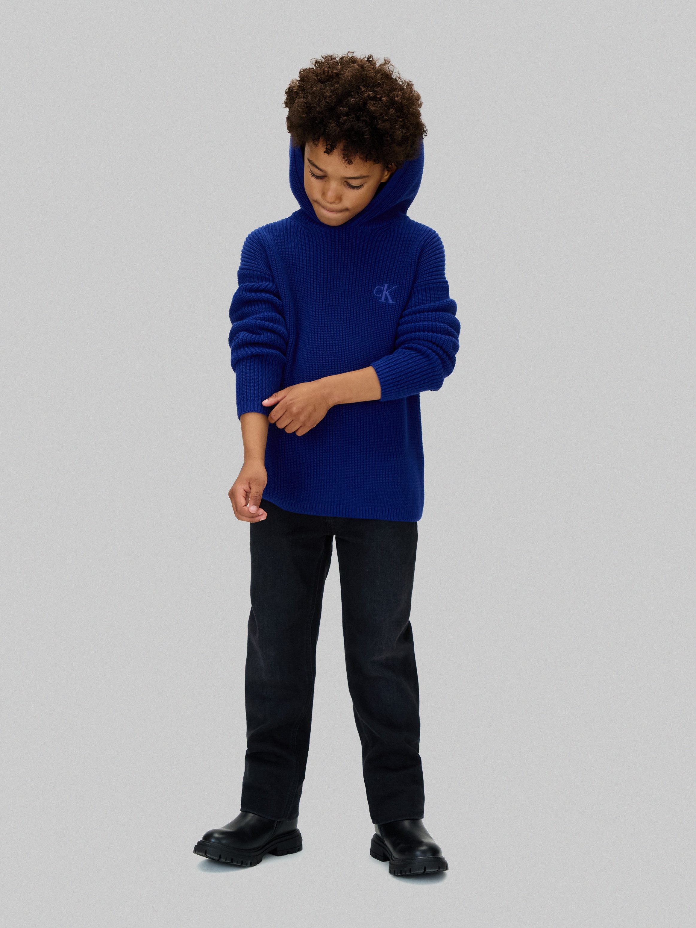 Calvin Klein Gebreide trui RIB KNIT HOODIE