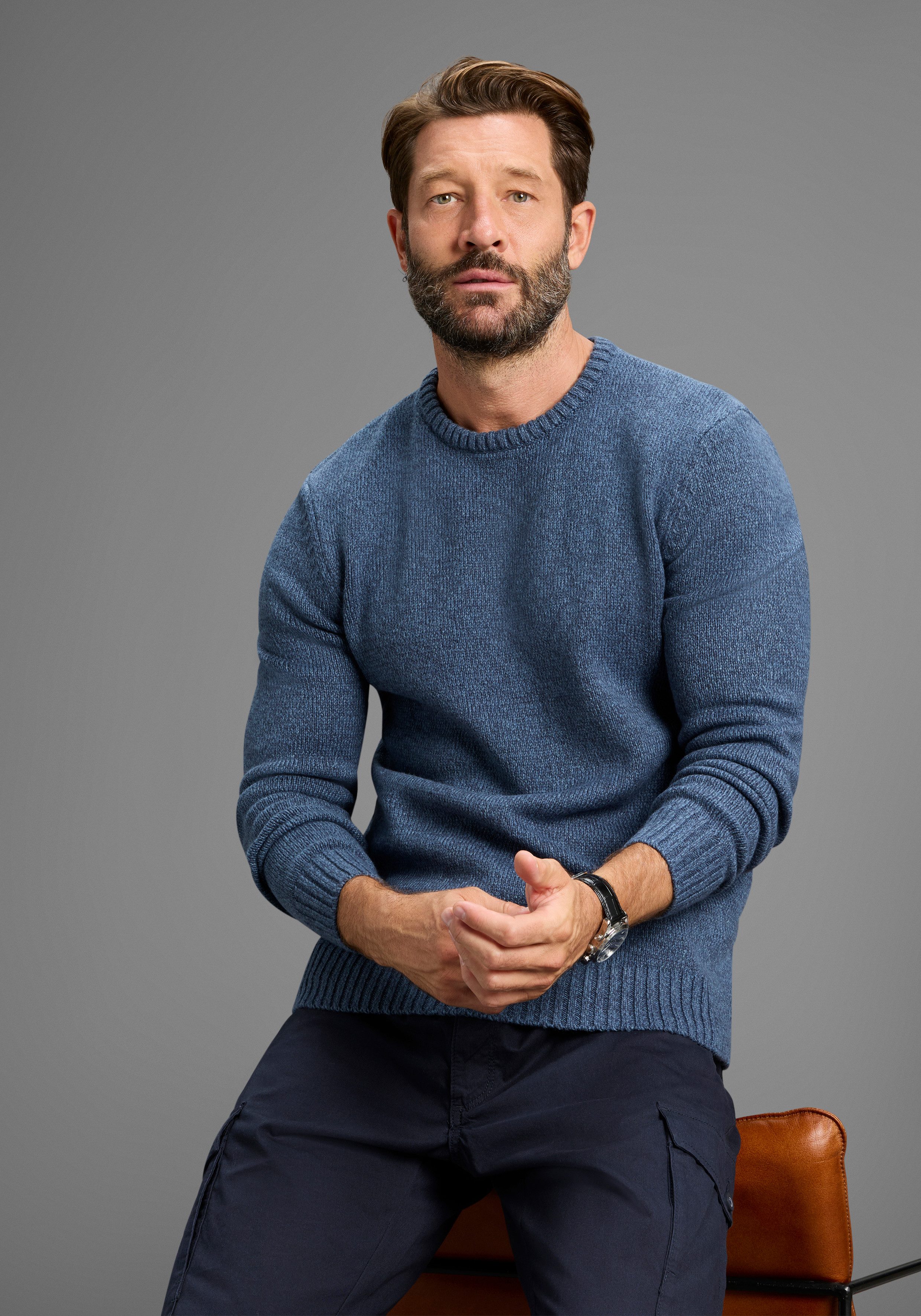 Man's World Trui met ronde hals Nieuwe collectie! Tijdloze & veelzijdige basic style
