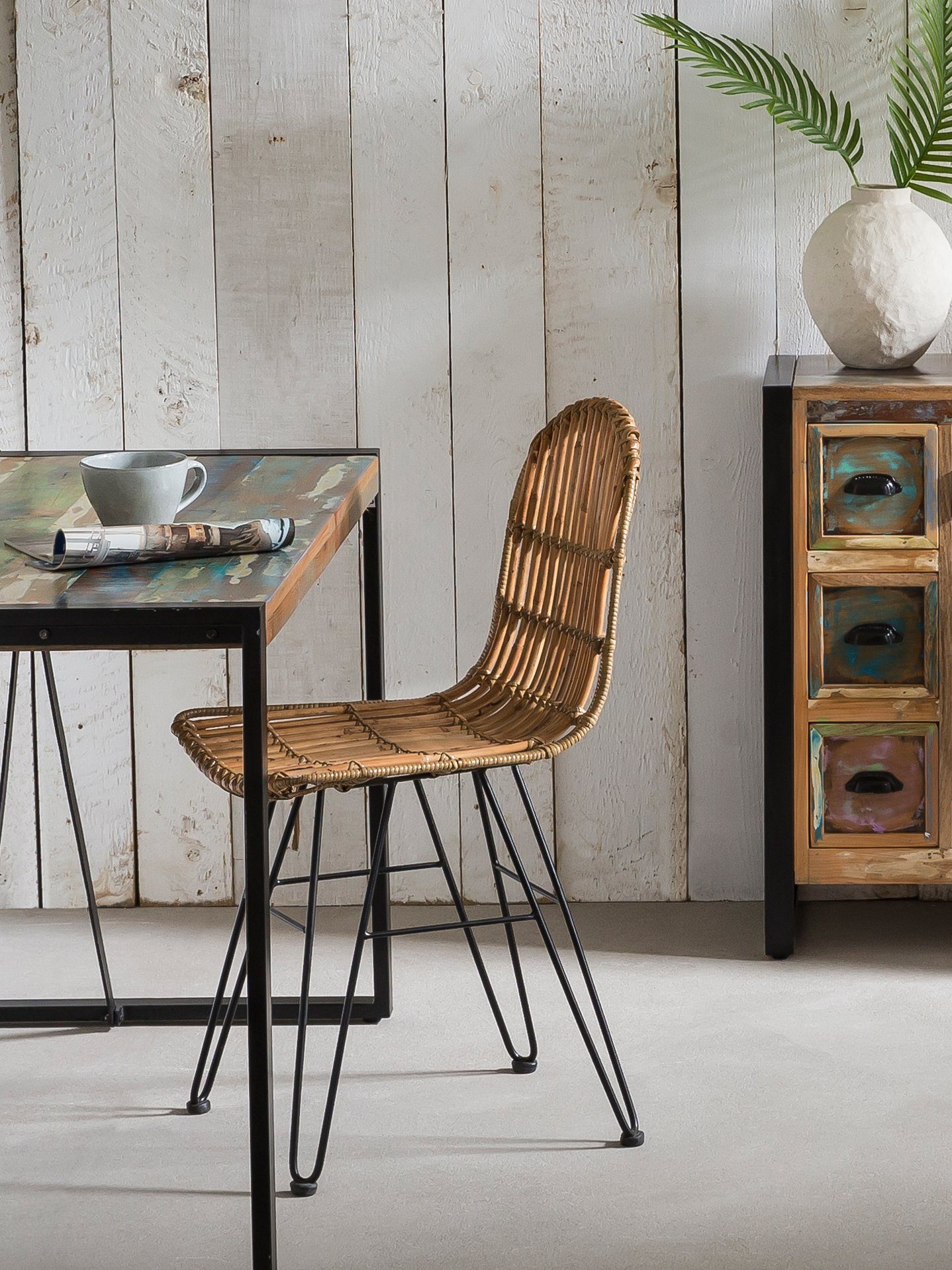 SIT Rotanstoel Visgraat-look achter