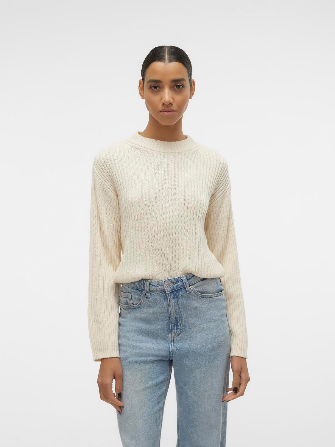Vero Moda Trui met ronde hals VMHILDE LS O-NECK SHORT PULLOVER NOOS