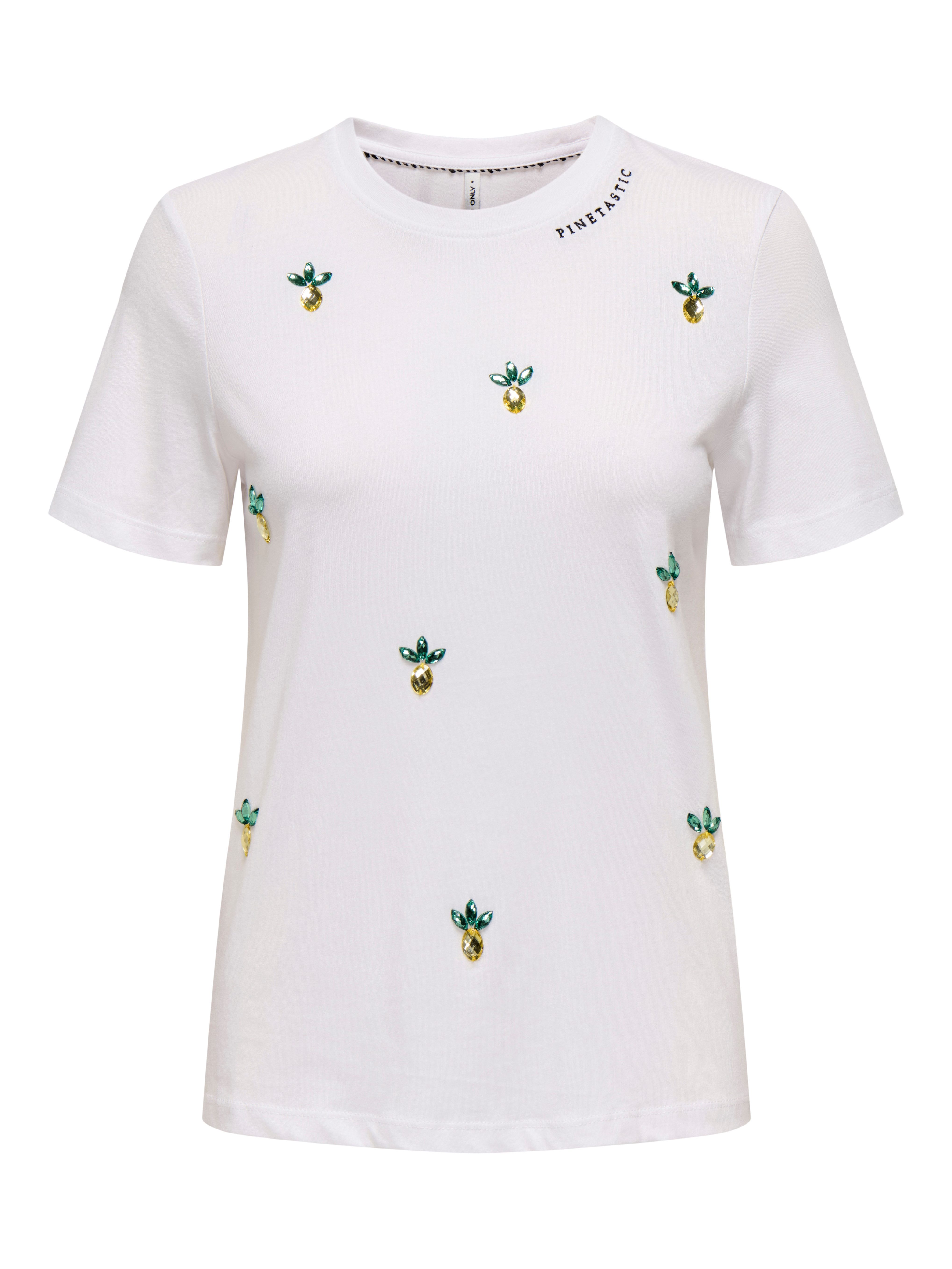 Only Shirt met korte mouwen ONLKITA LIFE REG S/S PINEAPPLE TOP JRS