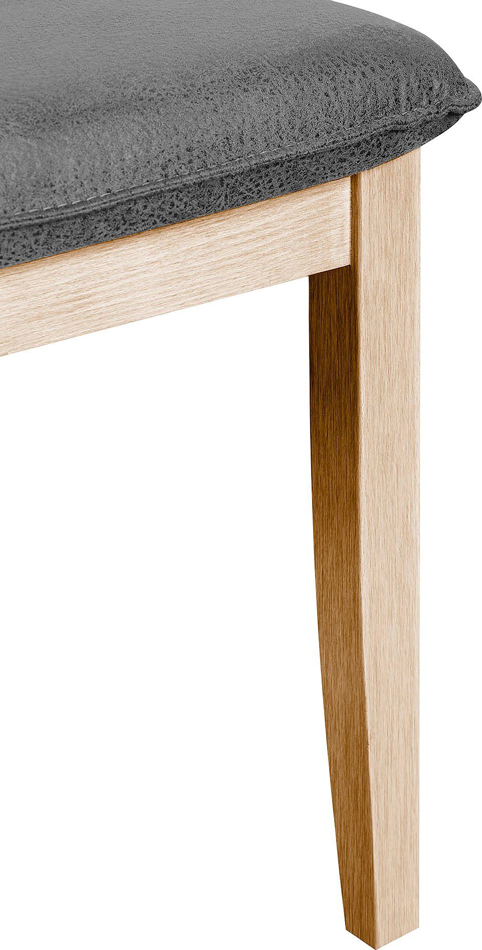 Home affaire Eetkamerstoel Beluna gestoffeerde stoel eetkamer bestseller Frame en poten van massief eiken, modern landhuis (set, 2 stuks)