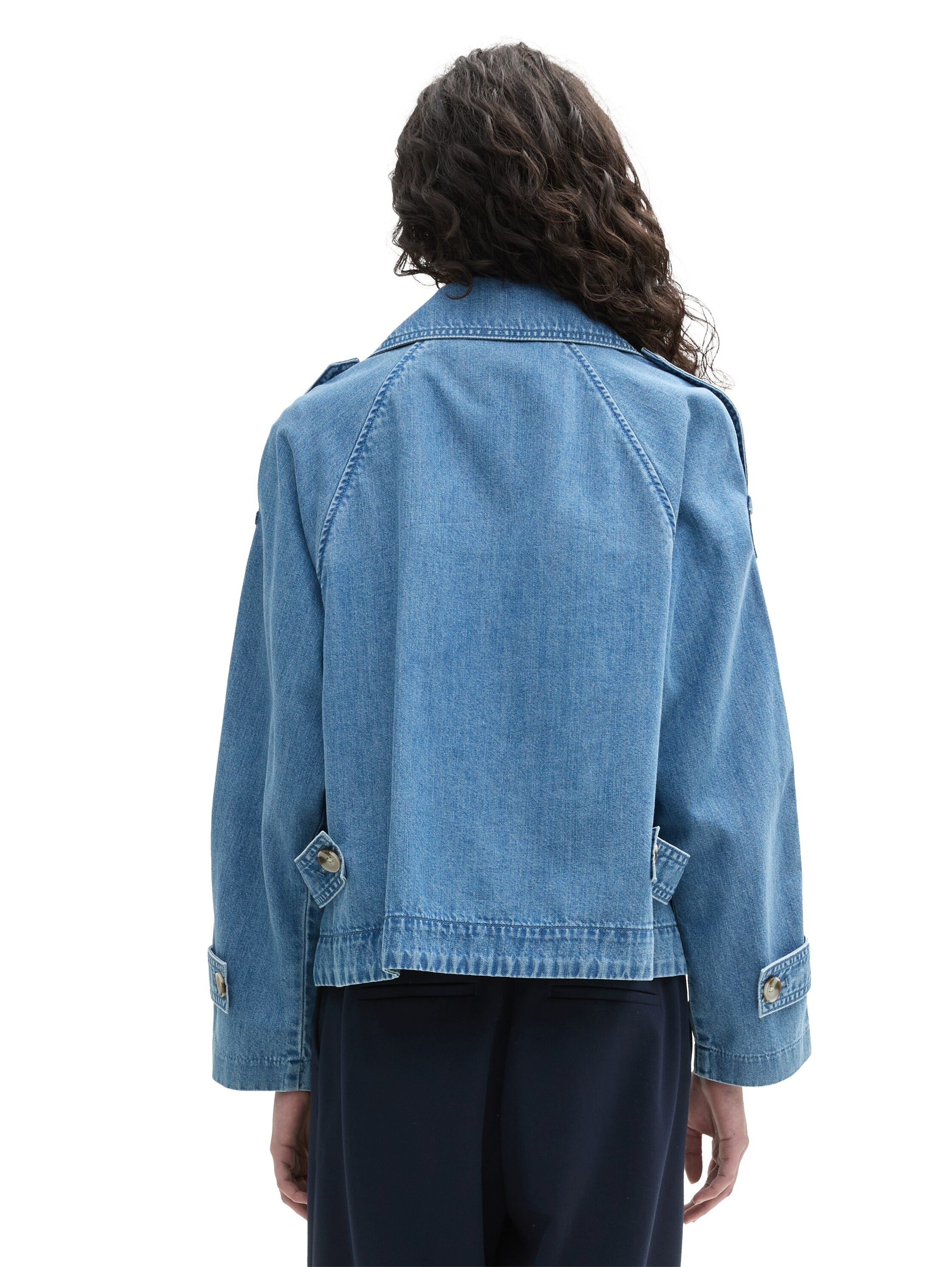 Tom Tailor Denim Jeansjack met verstelbare riemen op mouwen zoom en schouder