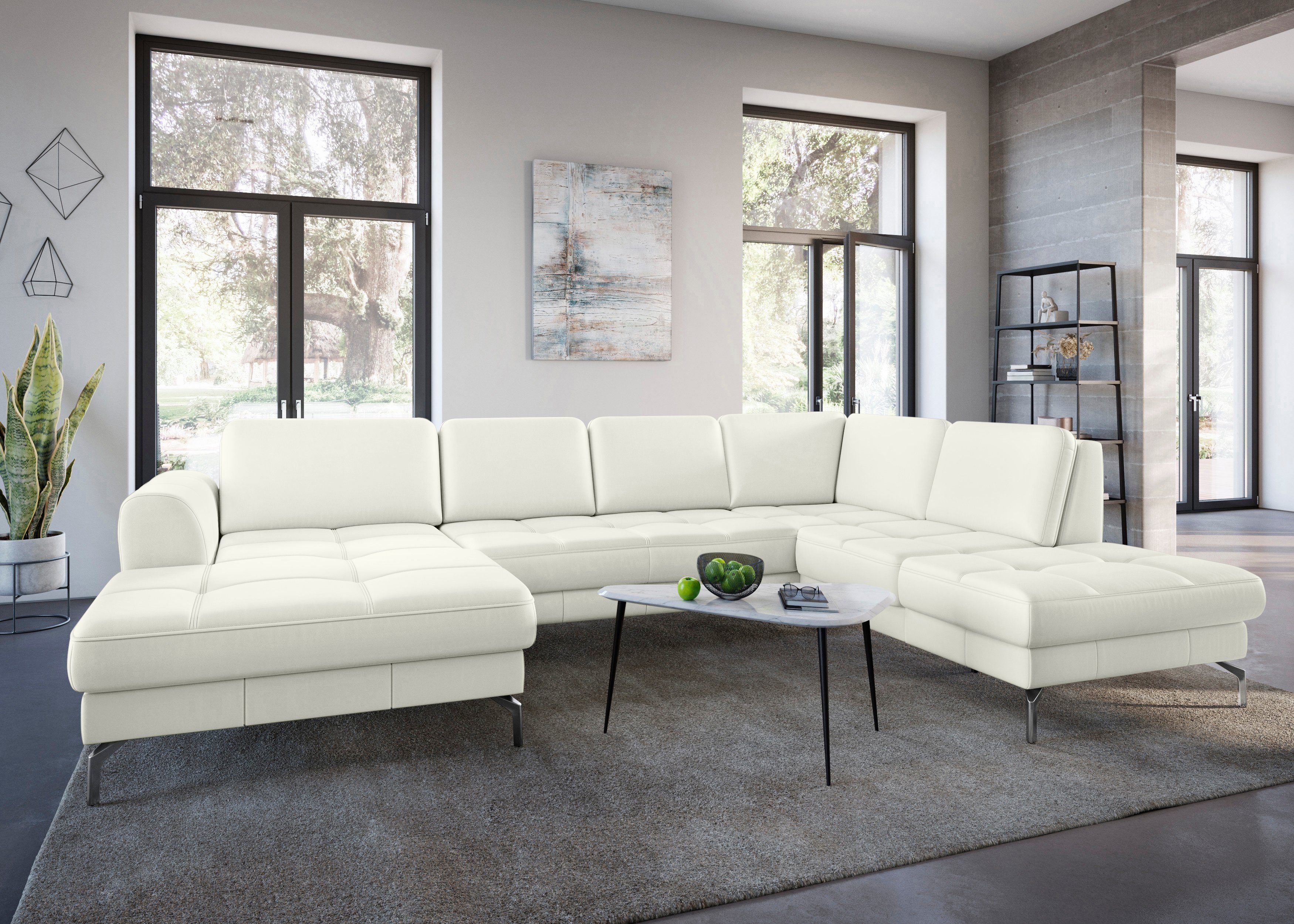 sit&more Zithoek Bendigo U-vorm inclusief zitdiepteverstelling, bodemvrijheid 15 cm, in 2 pootkleuren
