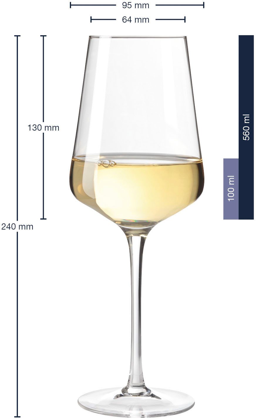 LEONARDO Wittewijnglas Puccini 560 ml(set, 6-delig)