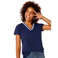 classic basics shirt met v-hals shirt (1-delig) blauw