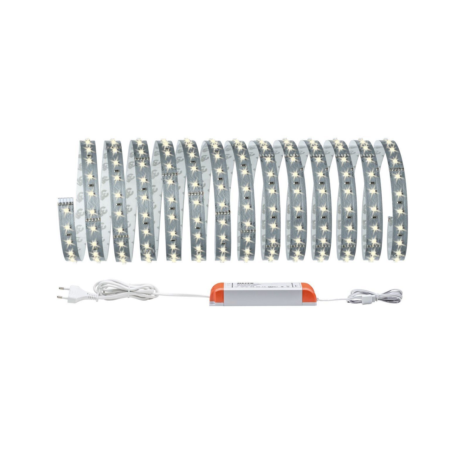 Paulmann Led-strepen MaxLED 500 Basisset 5m IP20 2700K 30W 230/24V 60VA zilverkleur (1 stuk)