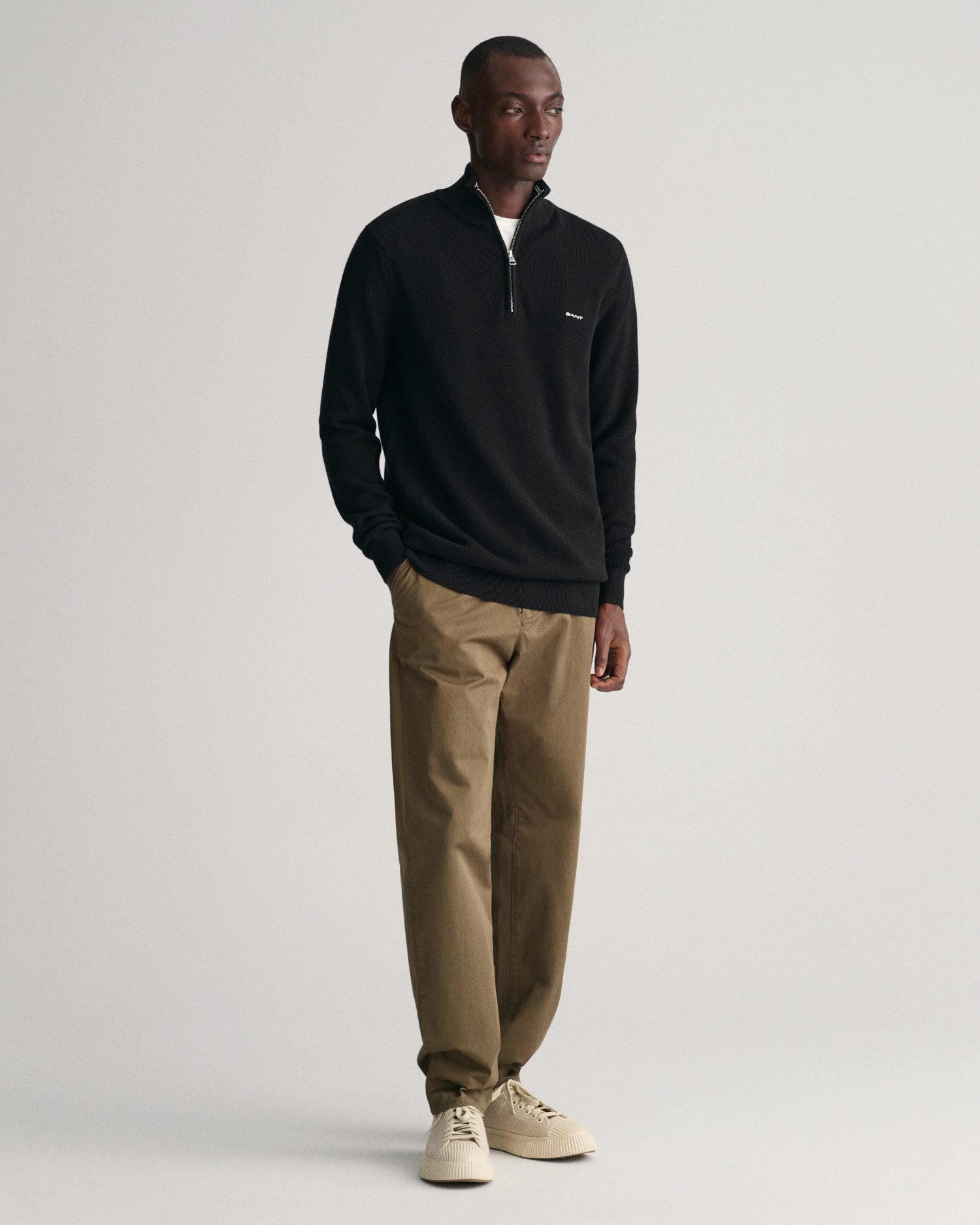 Gant Schipperstrui COTTON PIQUE HALF ZIP