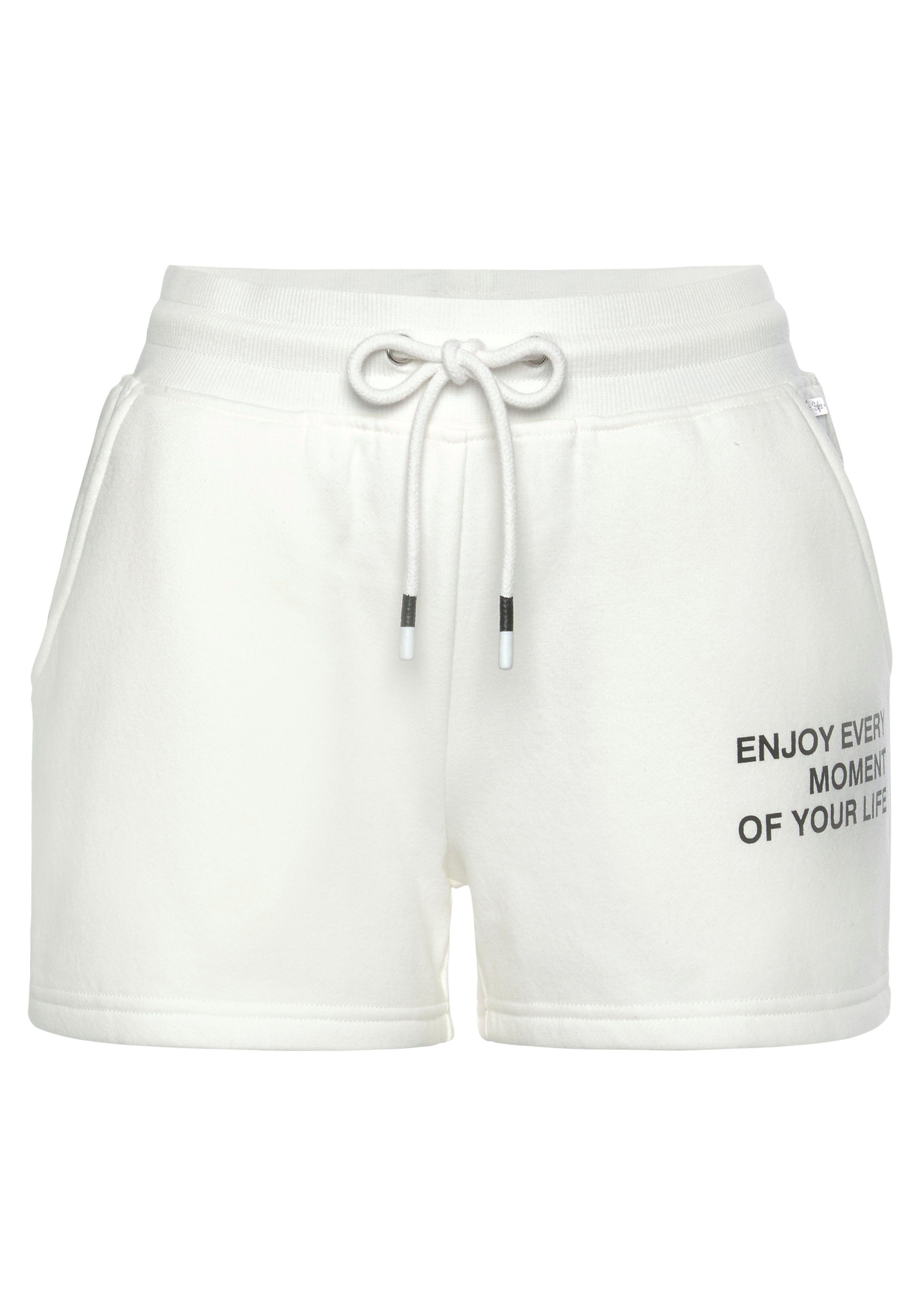 Buffalo Sweatshort met statement print, loungewear