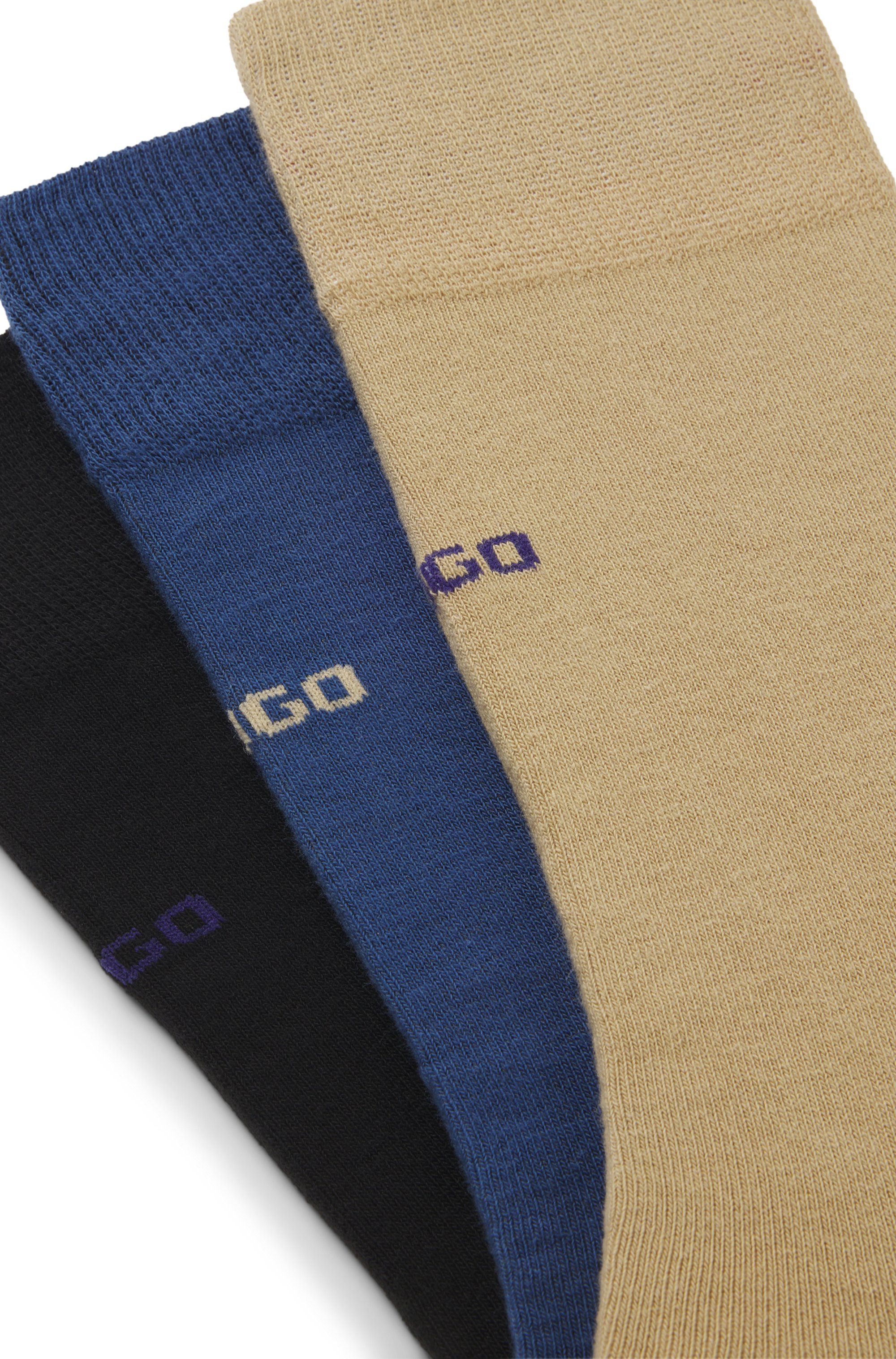 HUGO underwear Business-sokken 3P RS UNI CC met contrasterende hugo logo-opschrift (3 paar, Set van 3)
