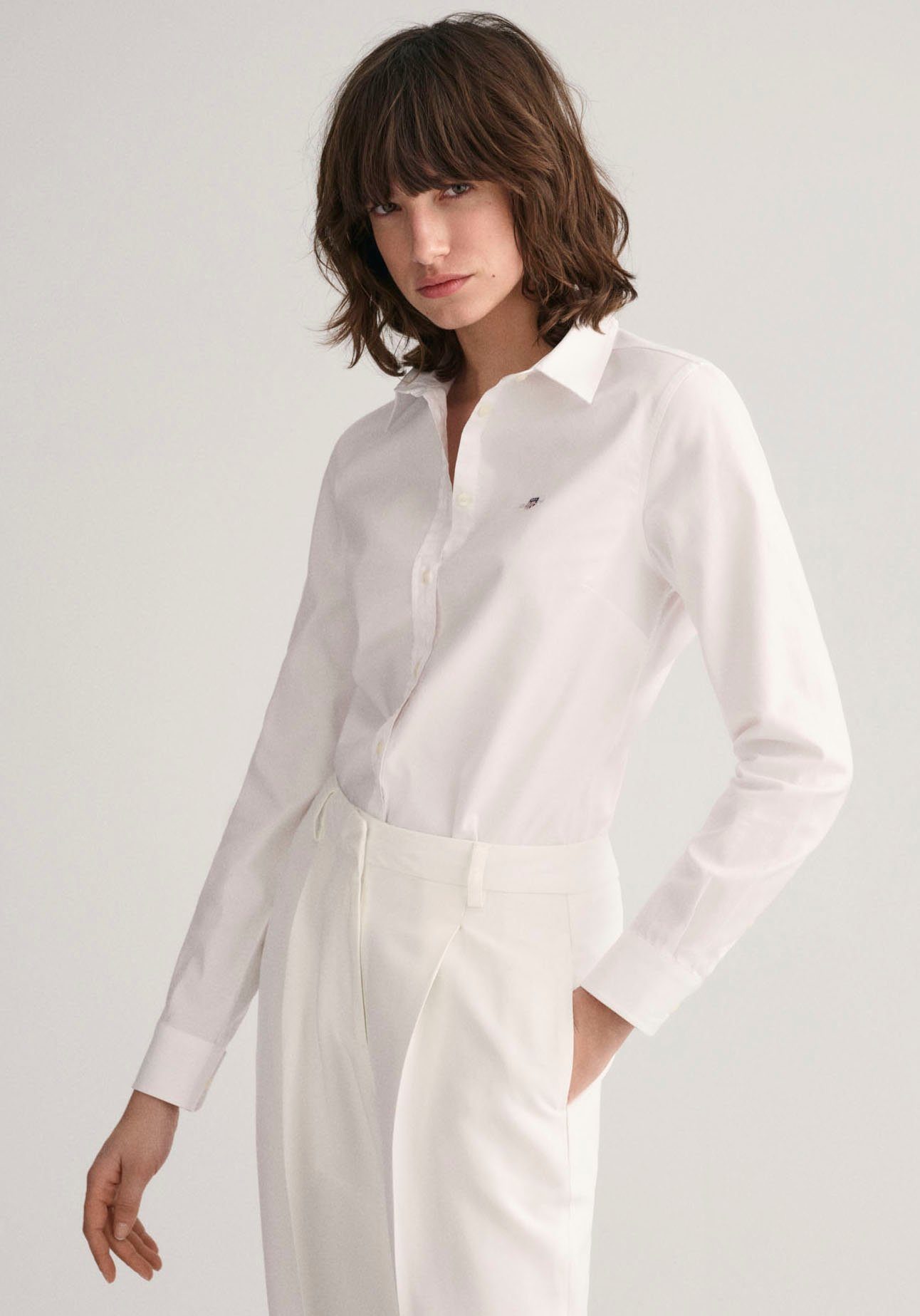 Gant Blouse met lange mouwen SLIM STRETCH OXFORD SHIRT voor comfortabel zitten en bewegingsvrijheid, new slim stretch, kreukvrij