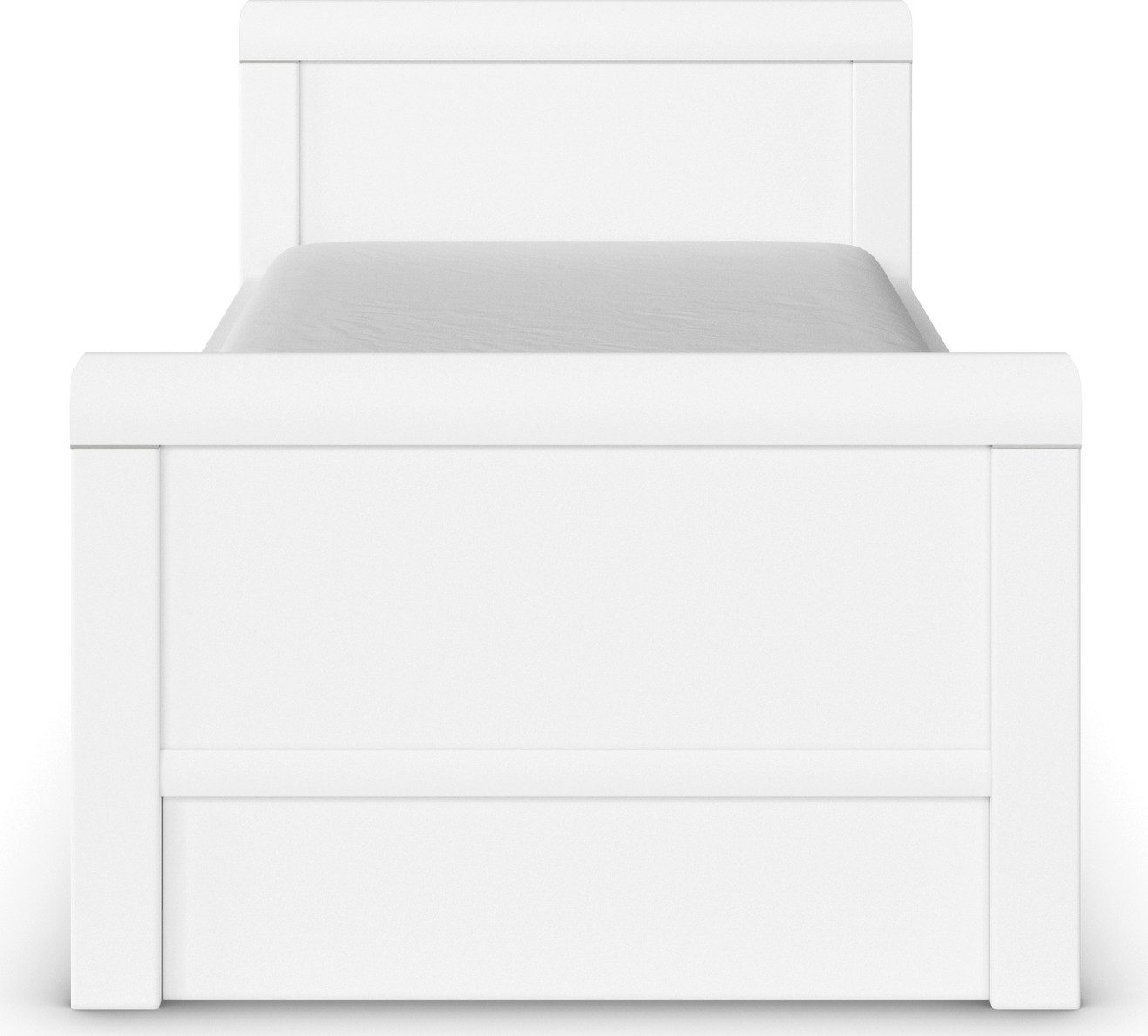 rauch Ledikant met bergruimte Bed Eenpersoons Stollenbed Bedkasten EVELYN in comfortabele hoogte met houten hoofdeinde en lades made in germany