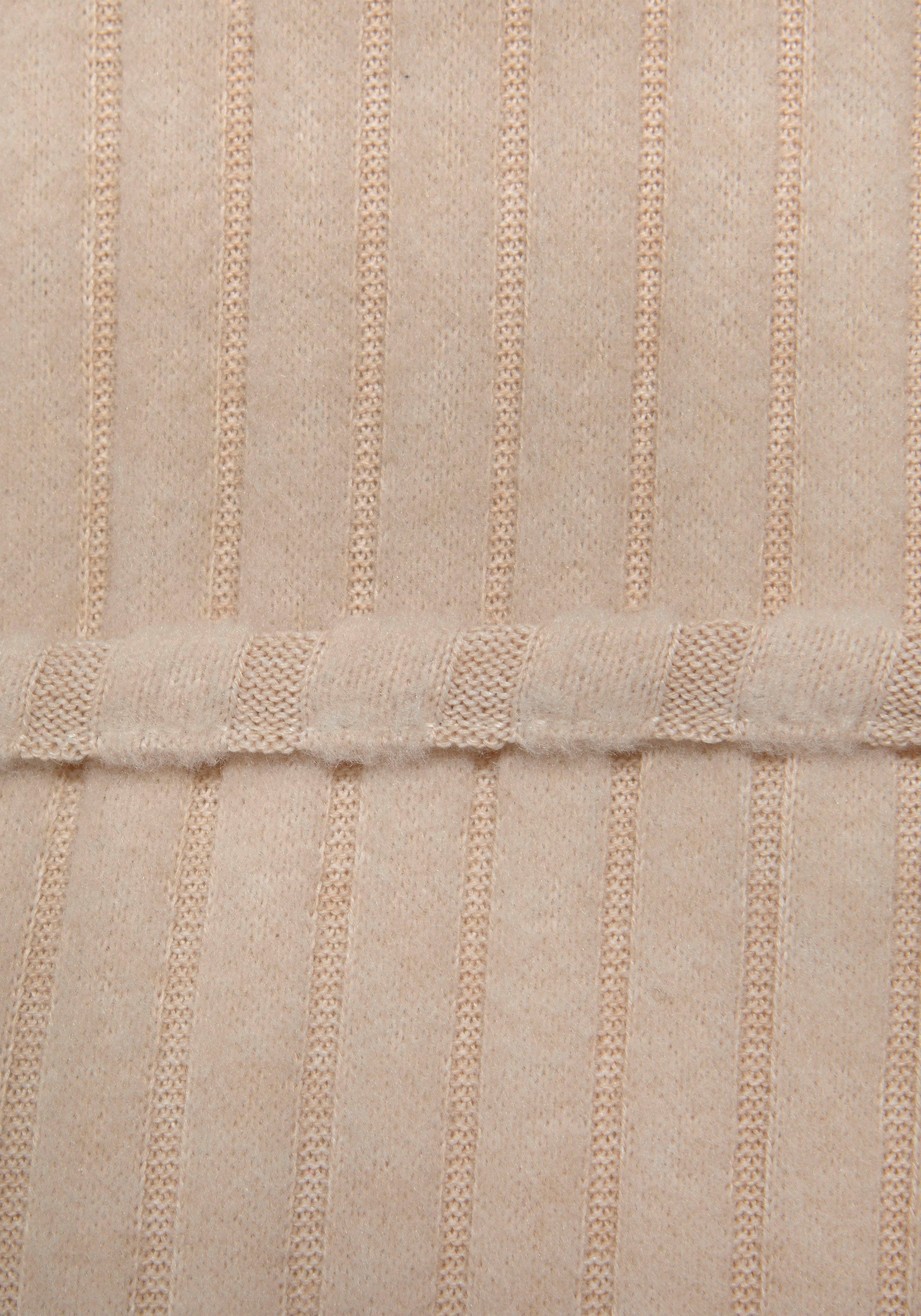 Lascana Gebreide jurk - Ribgebreide jurk, loungejurk Lounge-/rib jurk met wijde mouwen en tailleband, loungewear (1-delig)