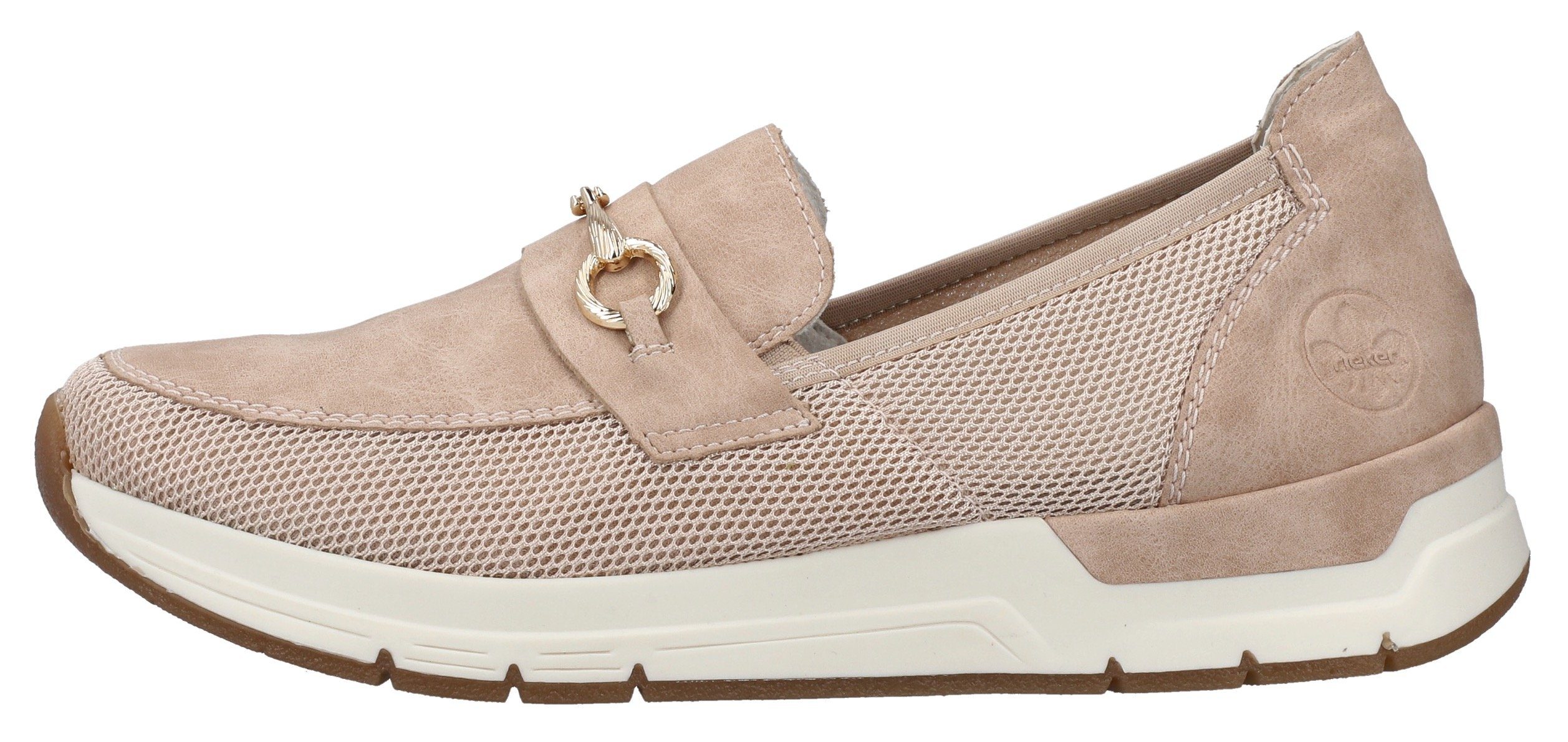 Rieker Slip-on sneakers Slipper vegan Slipper, vrijetijdsschoen met elegante sierspange