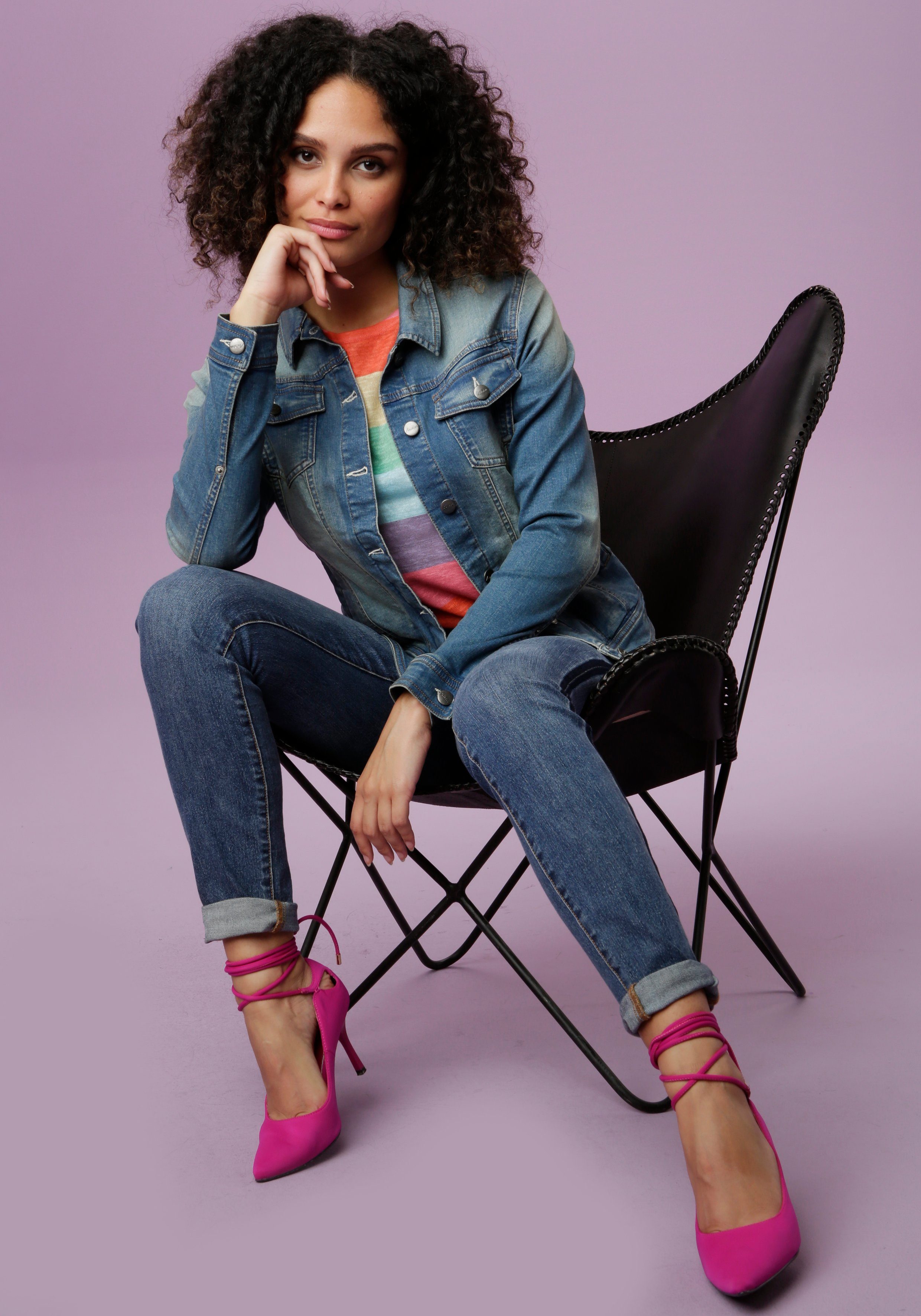 Aniston CASUAL Jeansjack in used-wassing