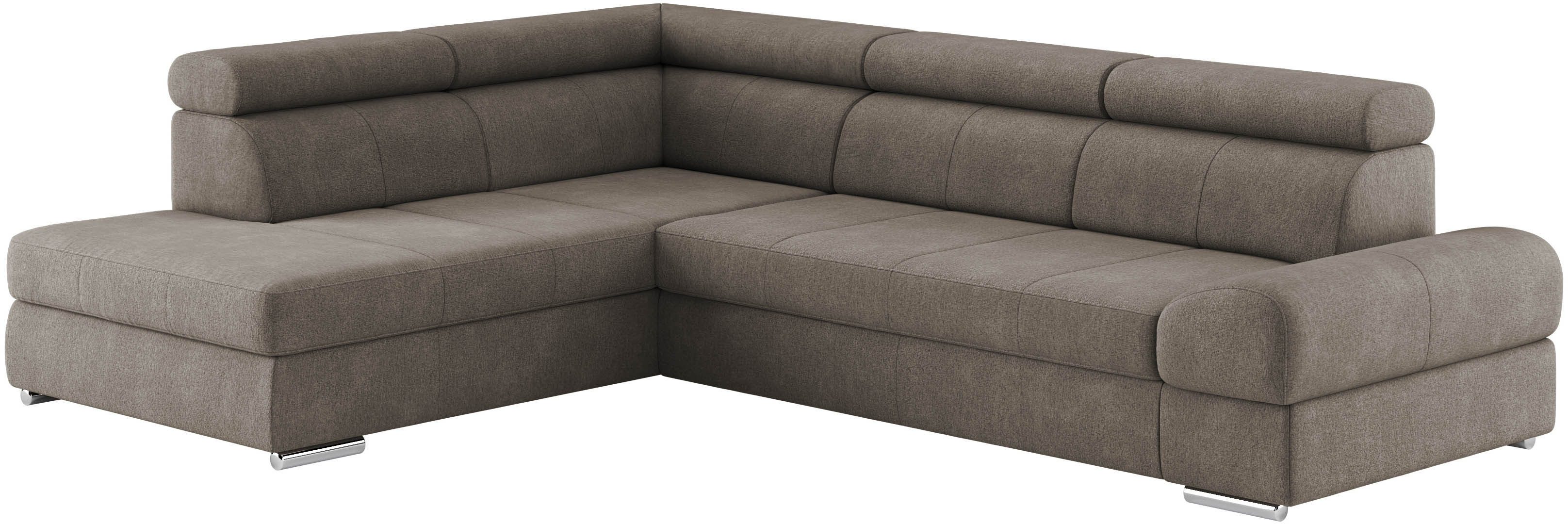 sit&more Hoekbank Broadway L-vorm met verstelbare hoofdsteunen, naar keuze met slaapfunctie