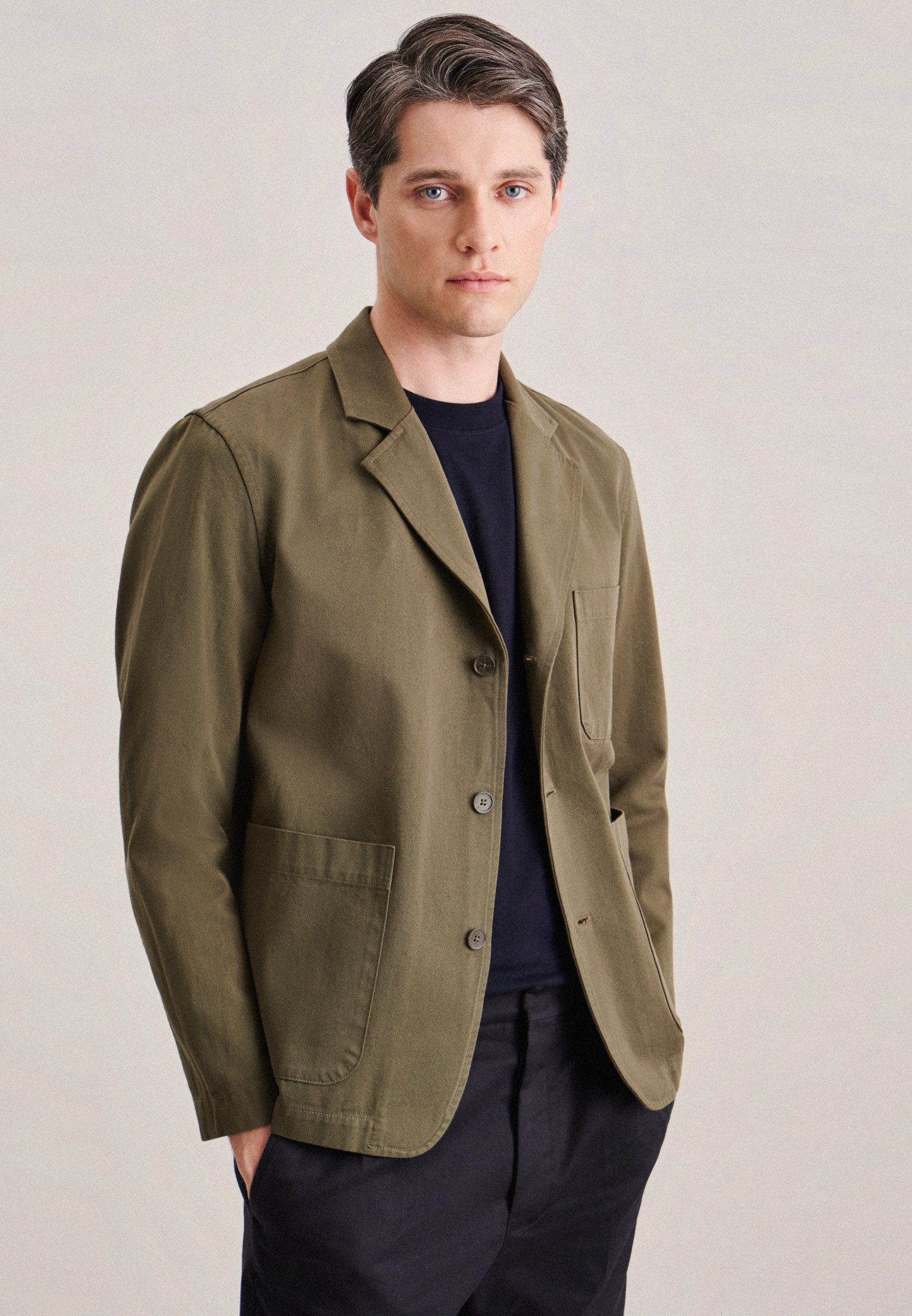 seidensticker Sweatcolbert Blazer uni heren colberts & blazers maat M groen