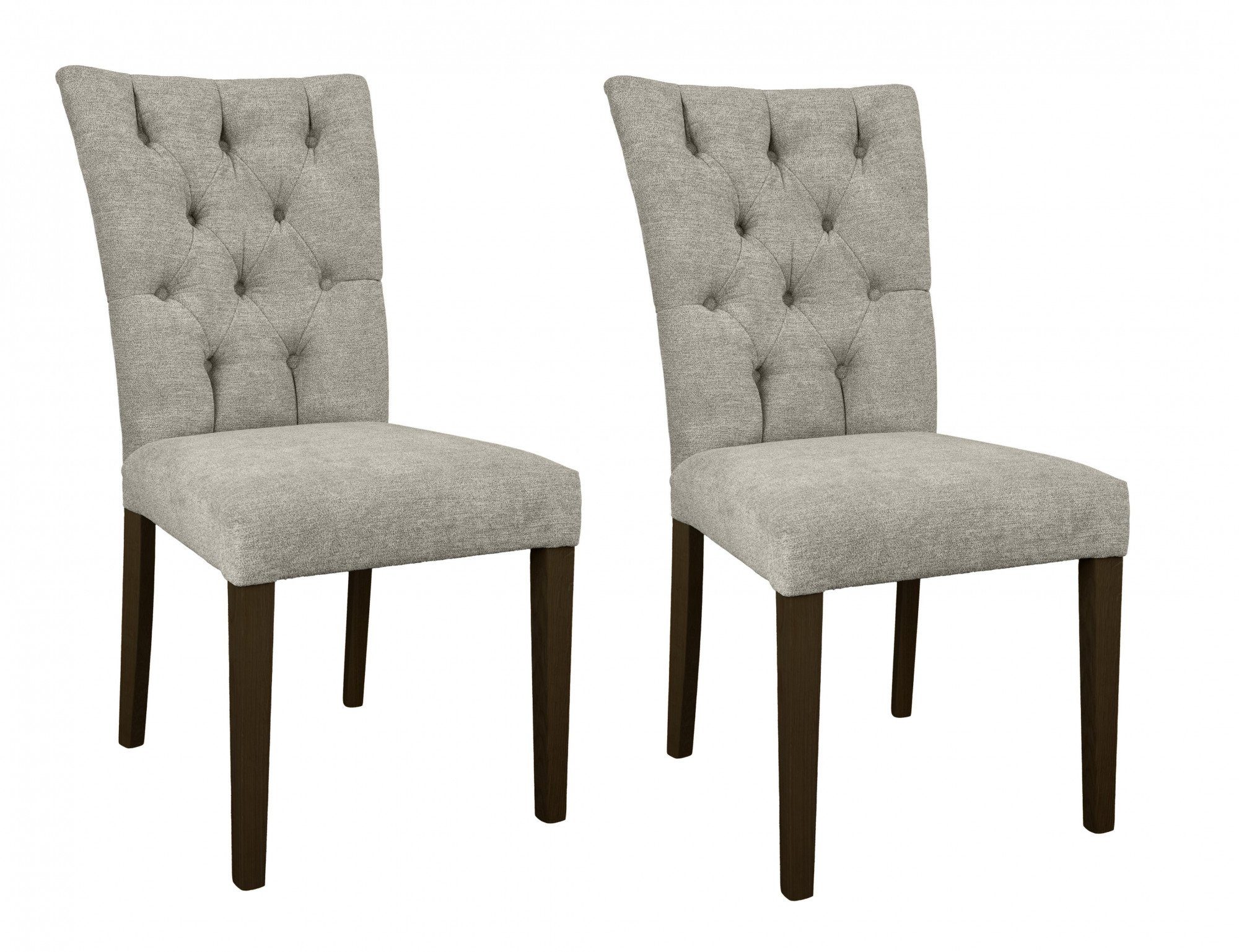 Leonique Stoel met 4 poten Peillon Met massief houten poten en met capitonnering (set, 2 stuks) houten stoelen wit