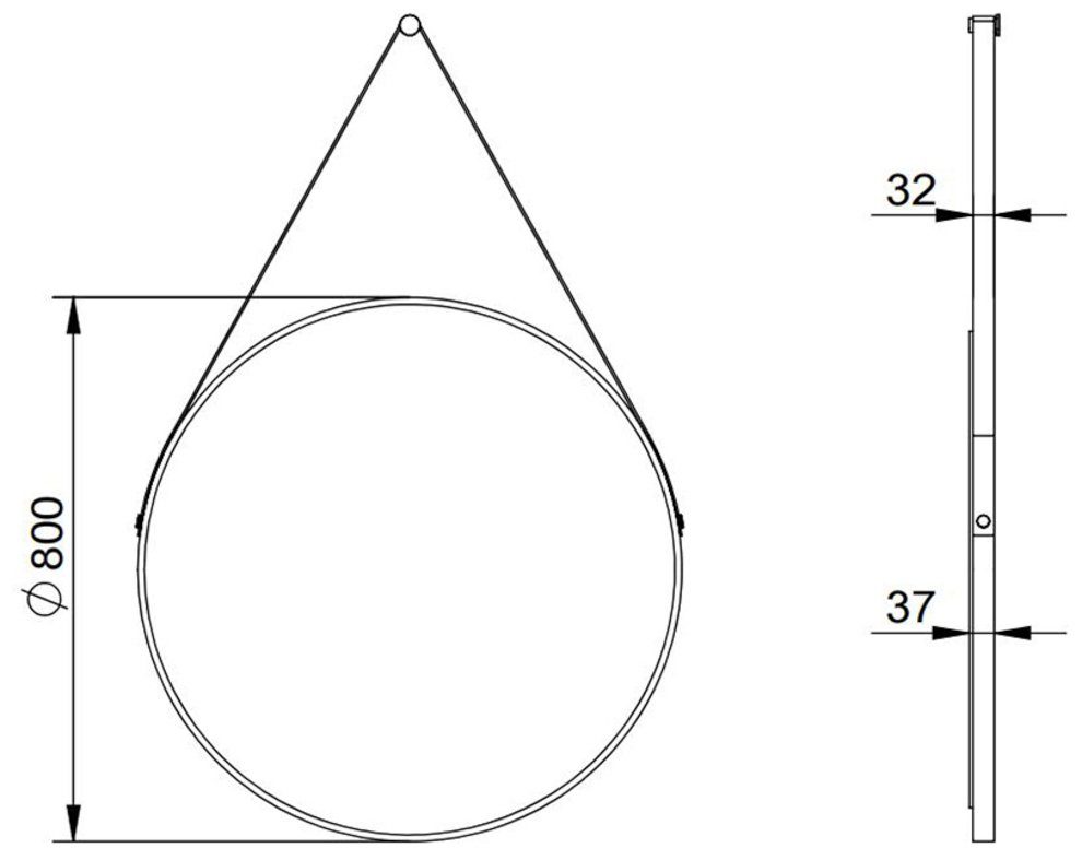 Talos Led-lichtspiegel rond, met indirecte ledverlichting, mat ø 80 cm