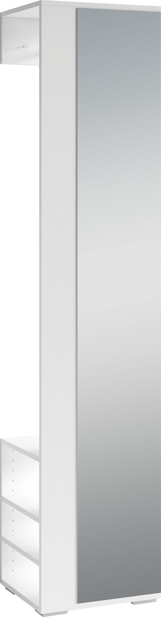 inosign kapstokpaneel ben breedte 40 cm, met spiegel en garderobestang (1 stuk) wit