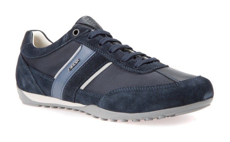 Geox Sneakers U WELLS C Vrijetijdsschoen, lage schoen, veterschoen met logoversiering