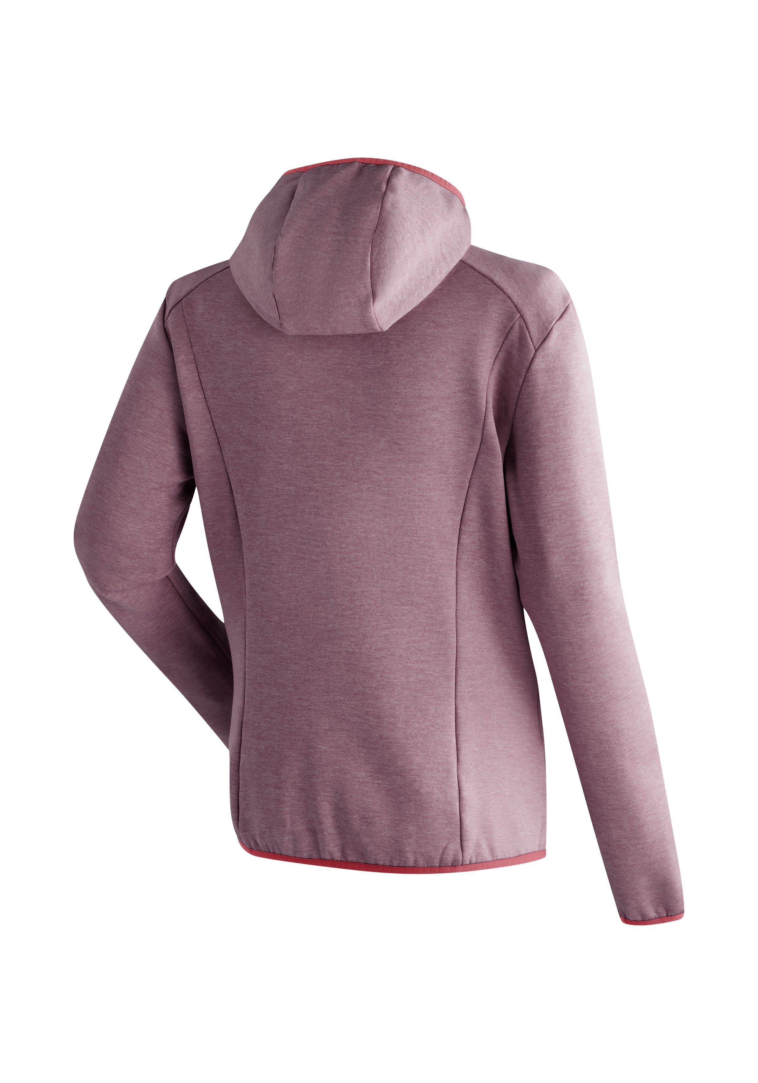 Maier Sports Fleecejack Fave W Dames fleece met verstelbare capuchon, ademende zip-hoodie